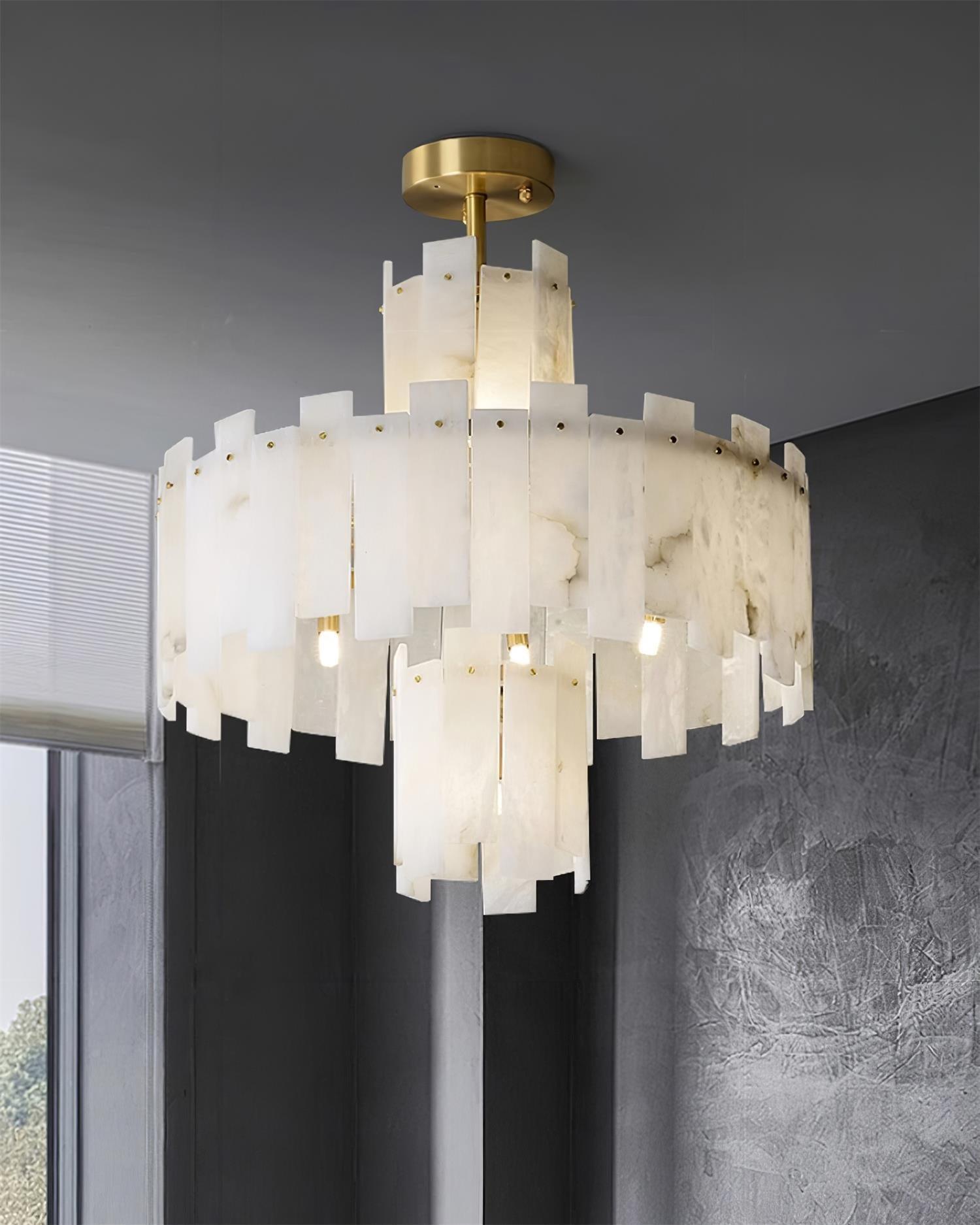 Soraya Art Deco Alabaster Chandelier - Letslighting