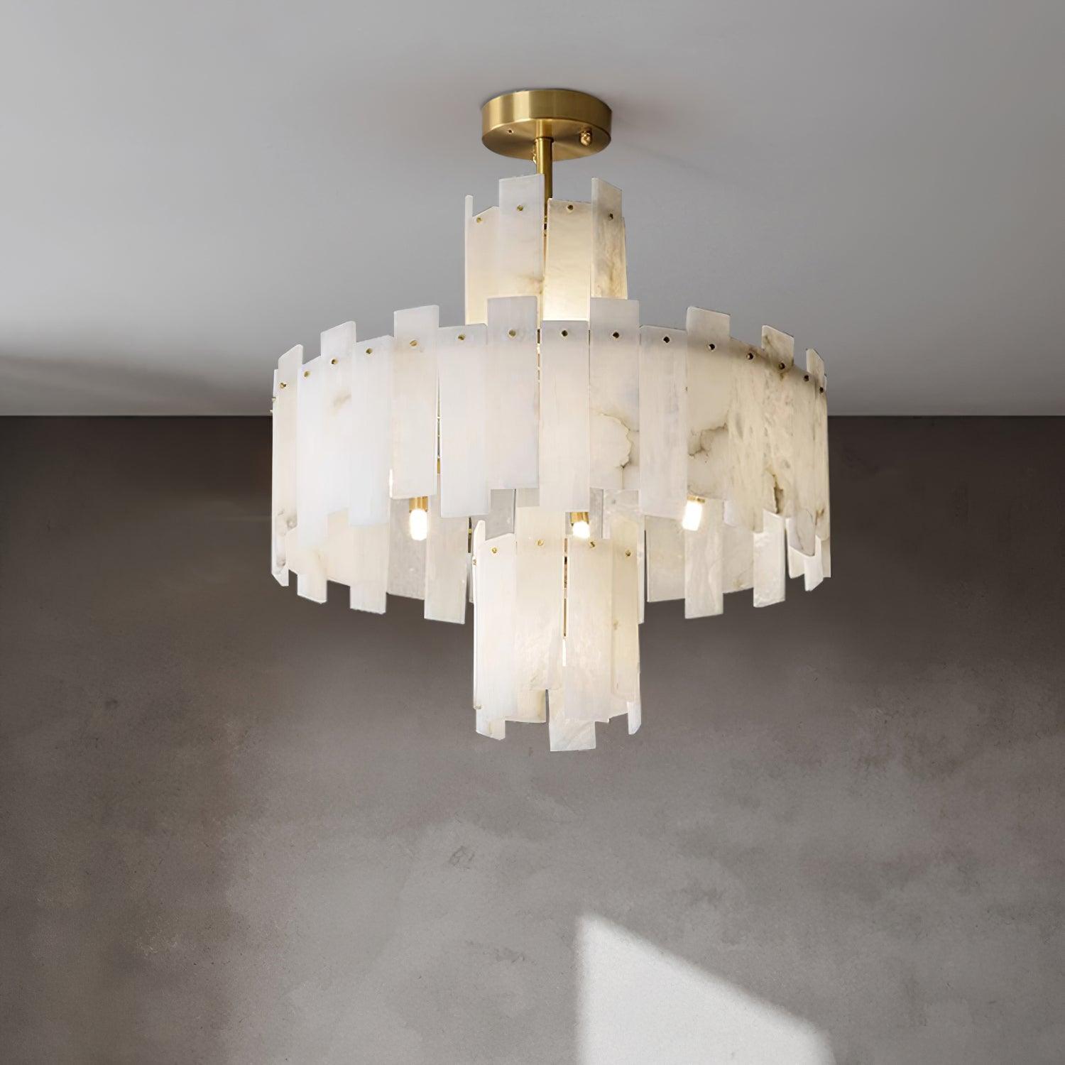 Soraya Art Deco Alabaster Chandelier - Letslighting