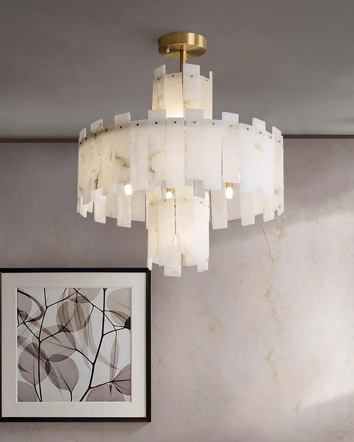 Soraya Art Deco Alabaster Chandelier - Letslighting