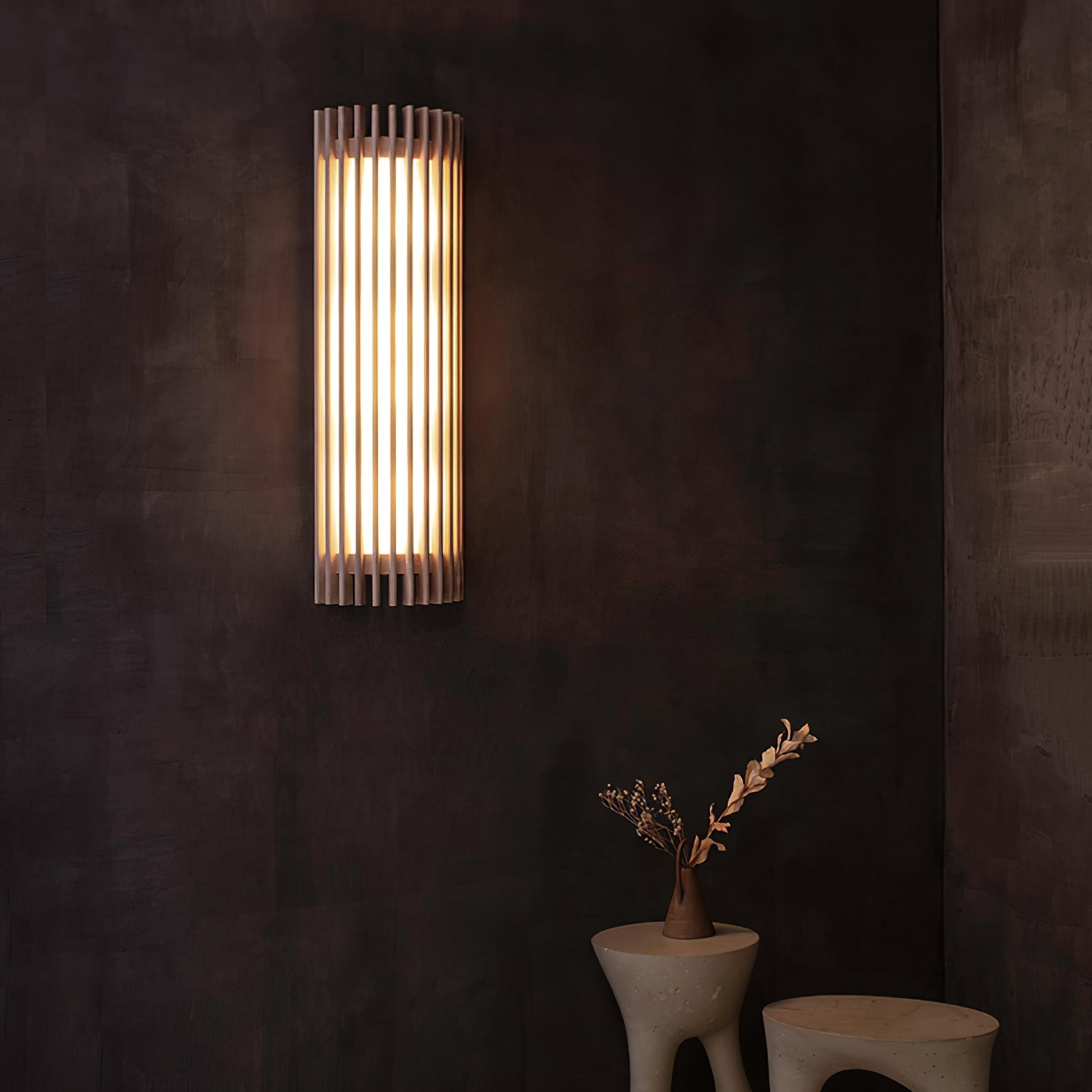 Veyno Wooden Slatted Wall Lamp - Letslighting