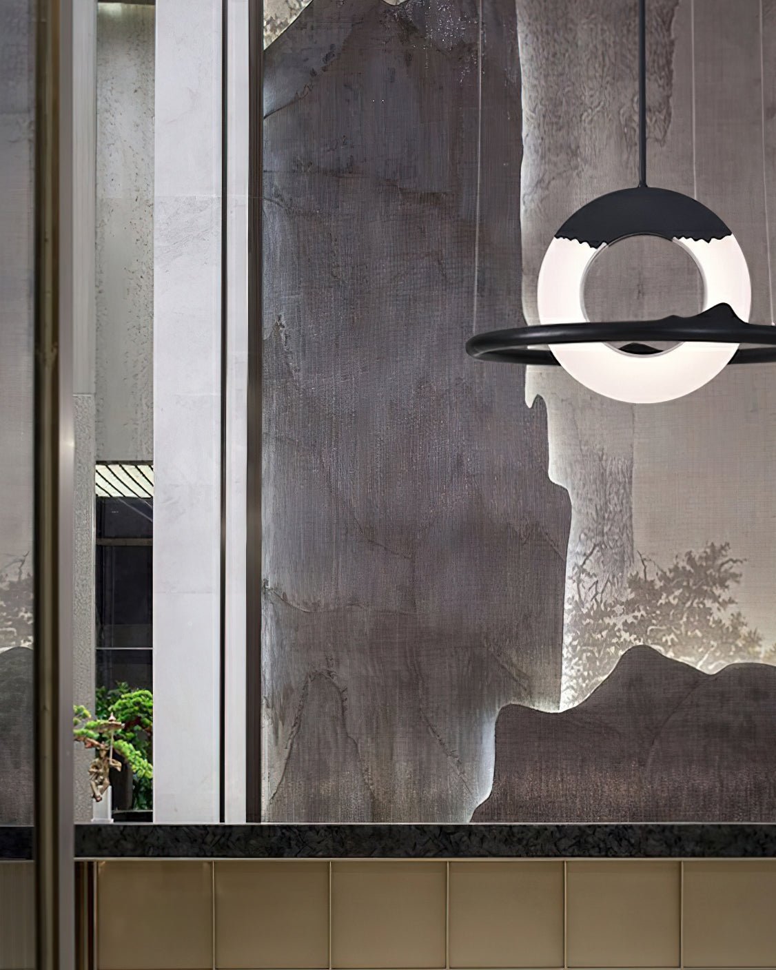 Mytalan Circular Acrylic Wood Pendant Light - Blowlighting