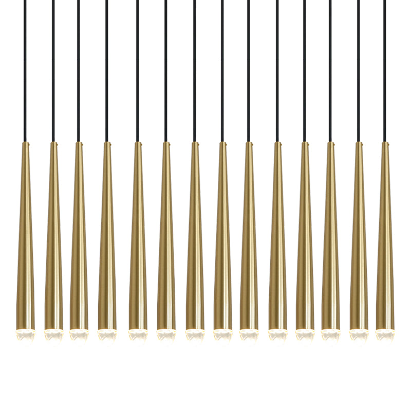 Chandelier with Polished Brass and Crystal Shades Minimalist - Letslighting