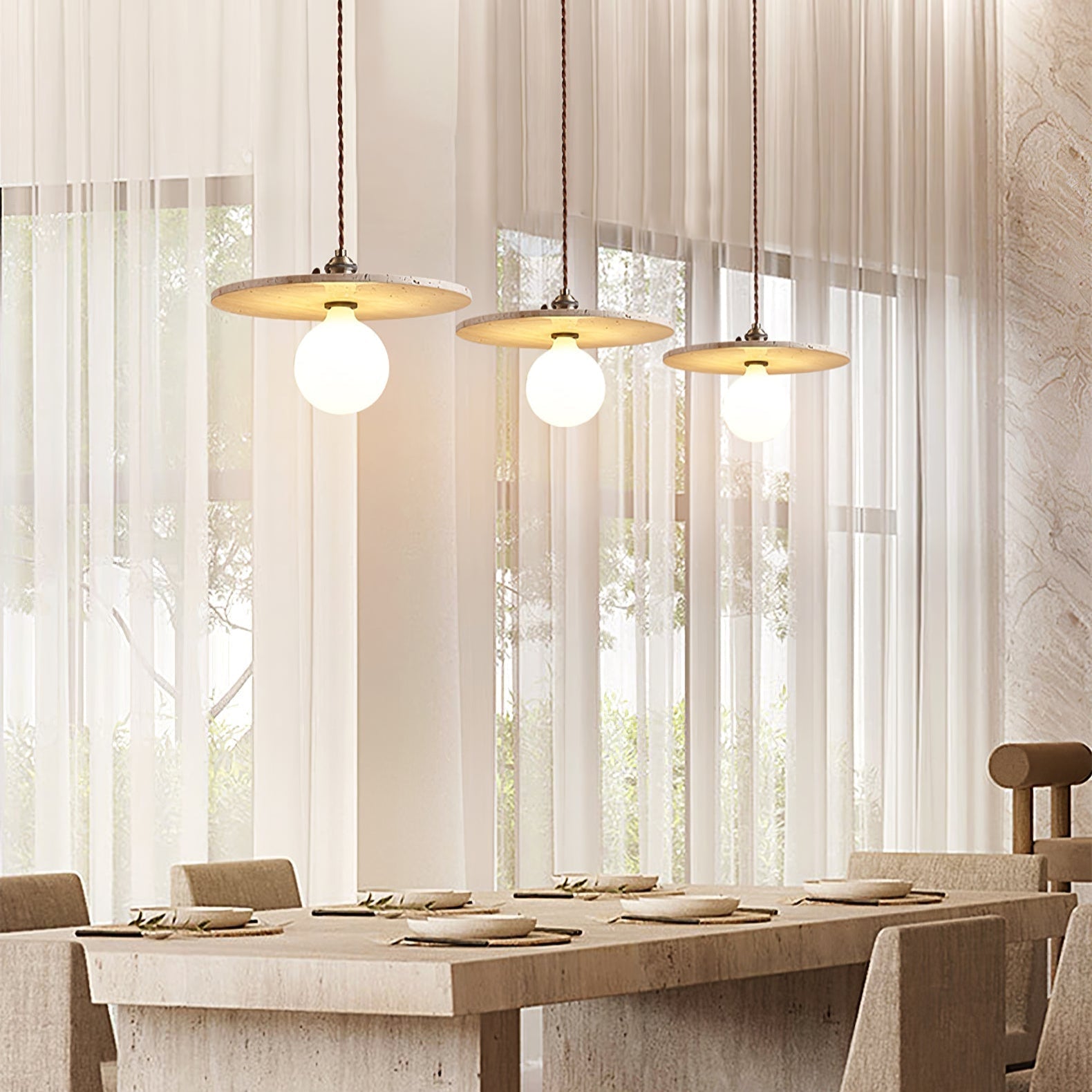 Nico Minimalist Travertine Pendant Light - Letslighting