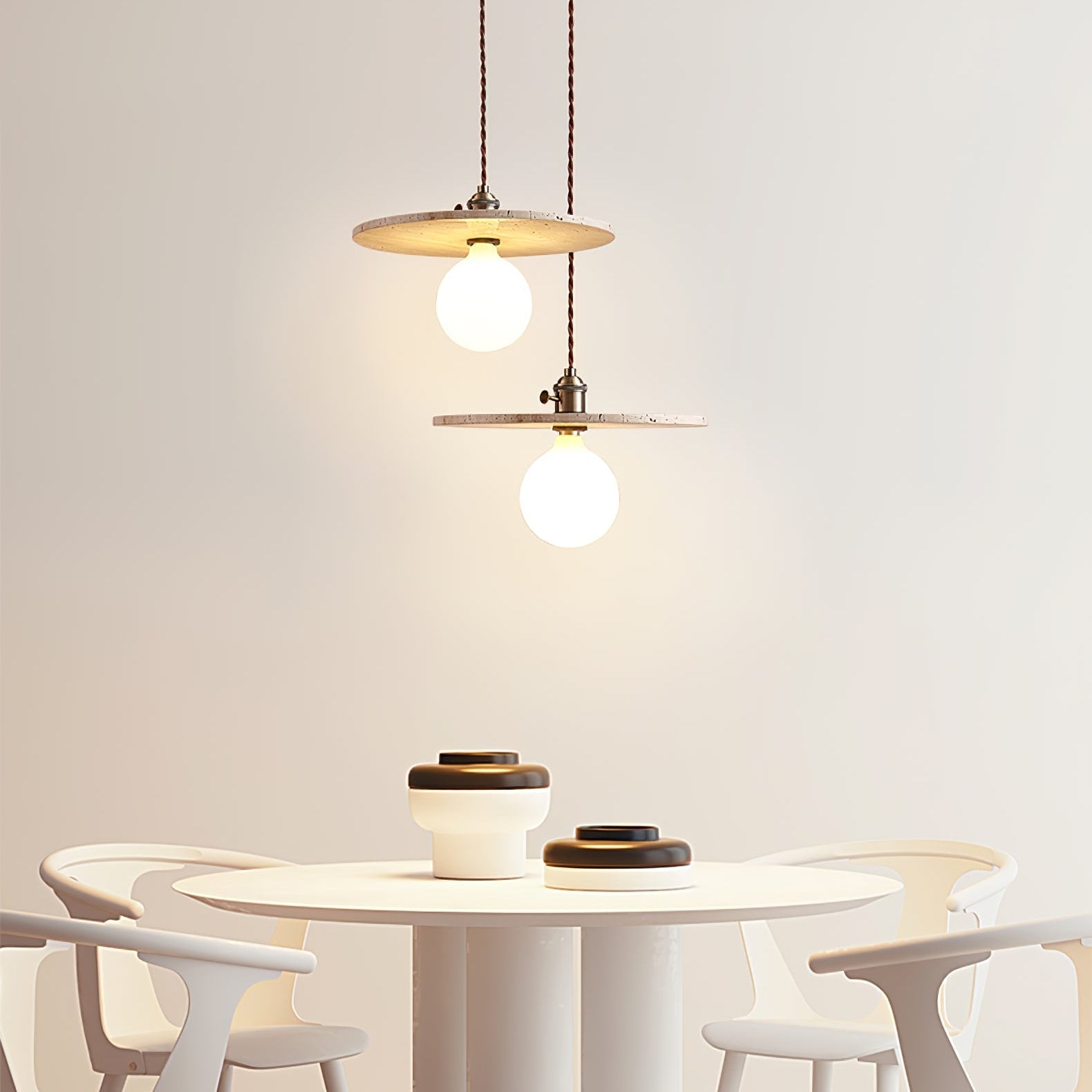 Nico Minimalist Travertine Pendant Light - Letslighting