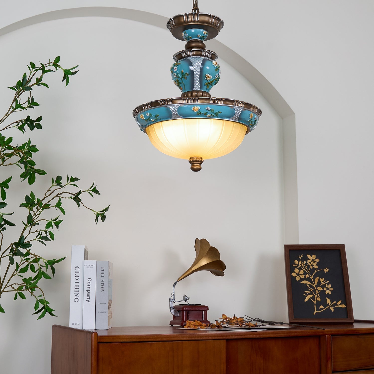 Retro Floral Resin Pendant Light - Blowlighting