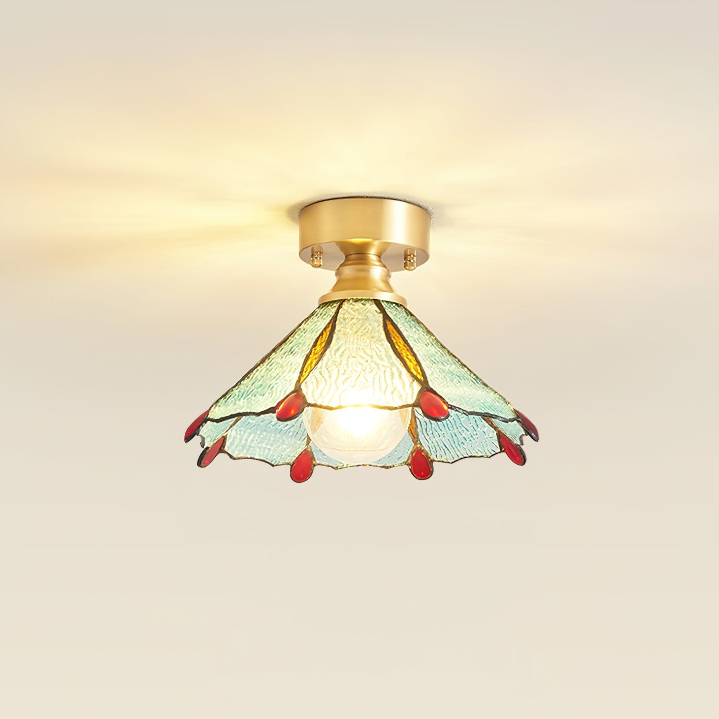 Civelle Tiffany Style Stained Glass Ceiling Light - Letslighting