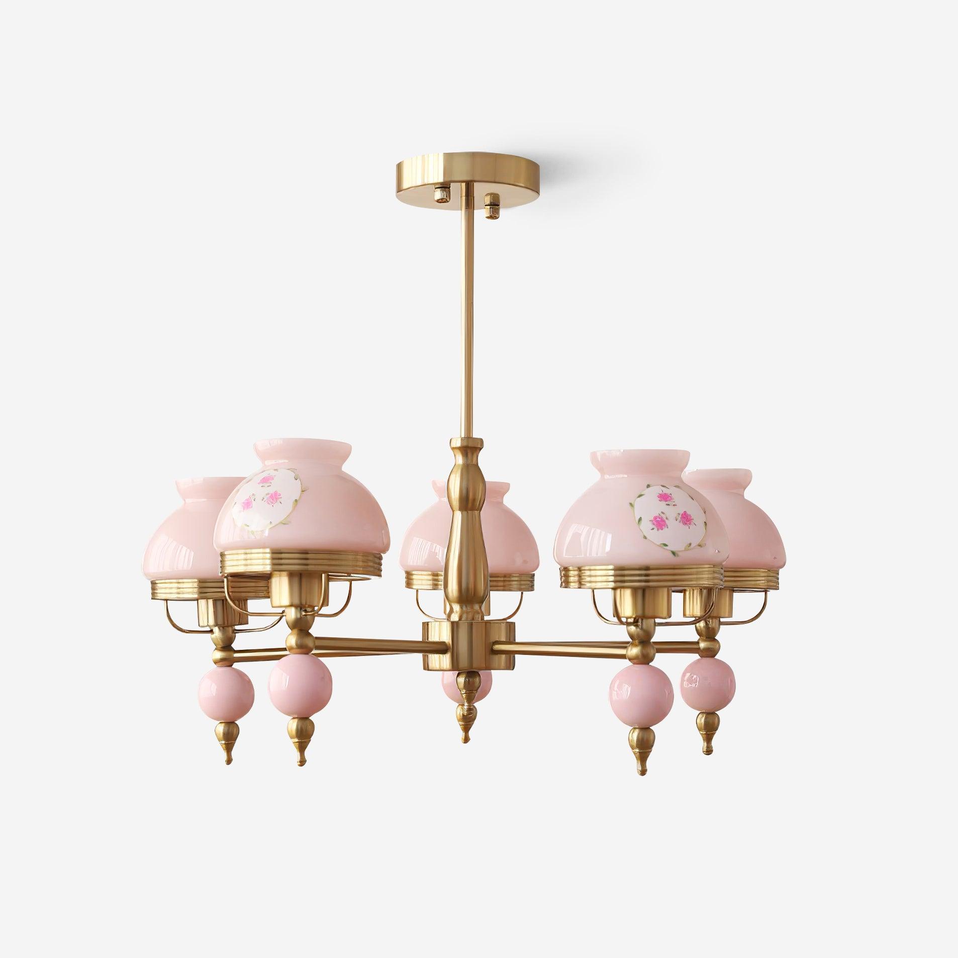 Chandelier Glass and Fixture for Dining or Living Room Vintage - Letslighting