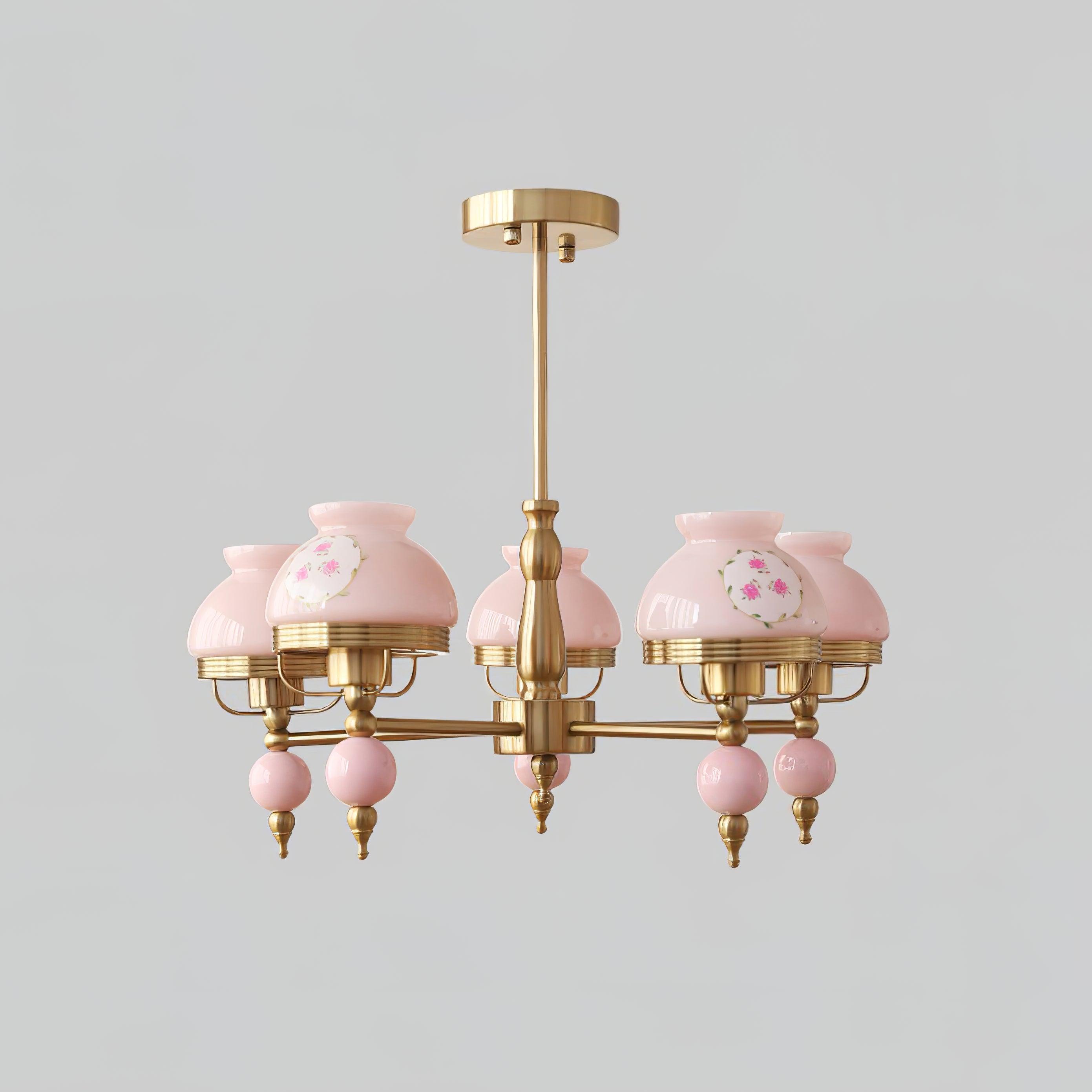 Chandelier Glass and Fixture for Dining or Living Room Vintage - Letslighting