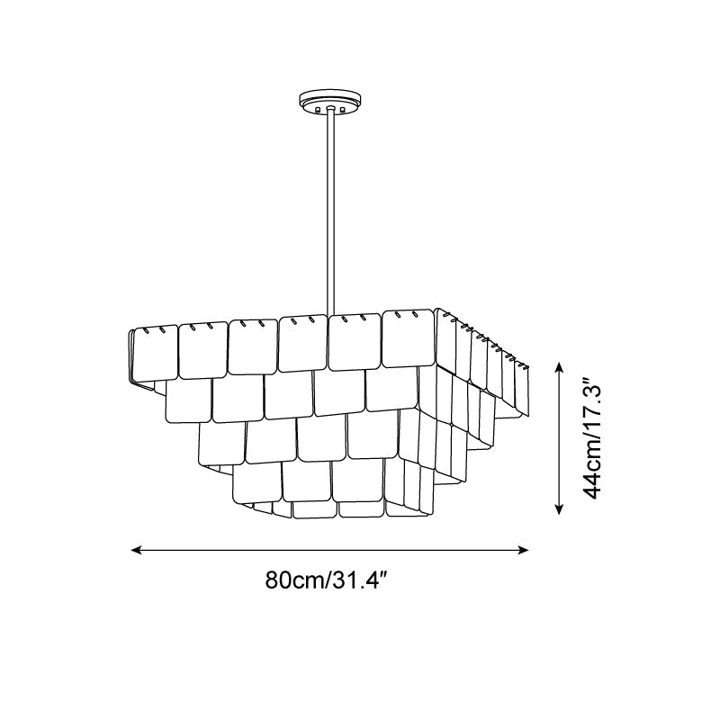 Revelation Chandelier Tiered Glass Panel Glow - Letslighting