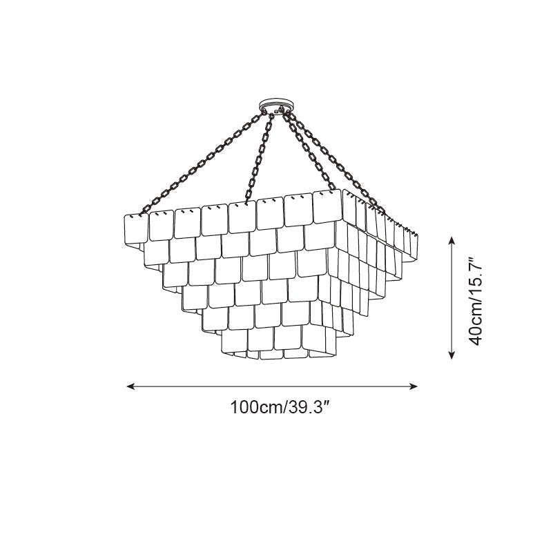 Revelation Chandelier Tiered Glass Panel Glow - Letslighting