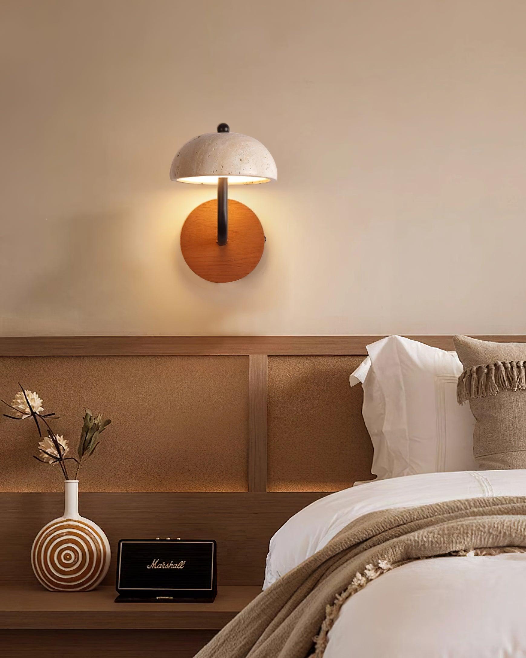 Solaro Wall Light Travertine Half-dome Shade - Letslighting