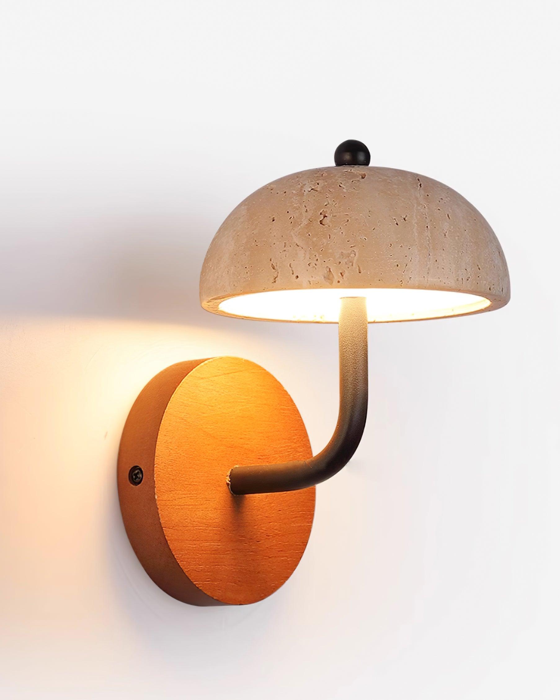 Solaro Wall Light Travertine Half-dome Shade - Letslighting