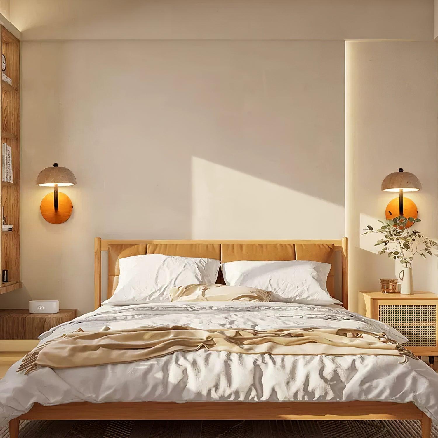 Solaro Wall Light Travertine Half-dome Shade - Letslighting