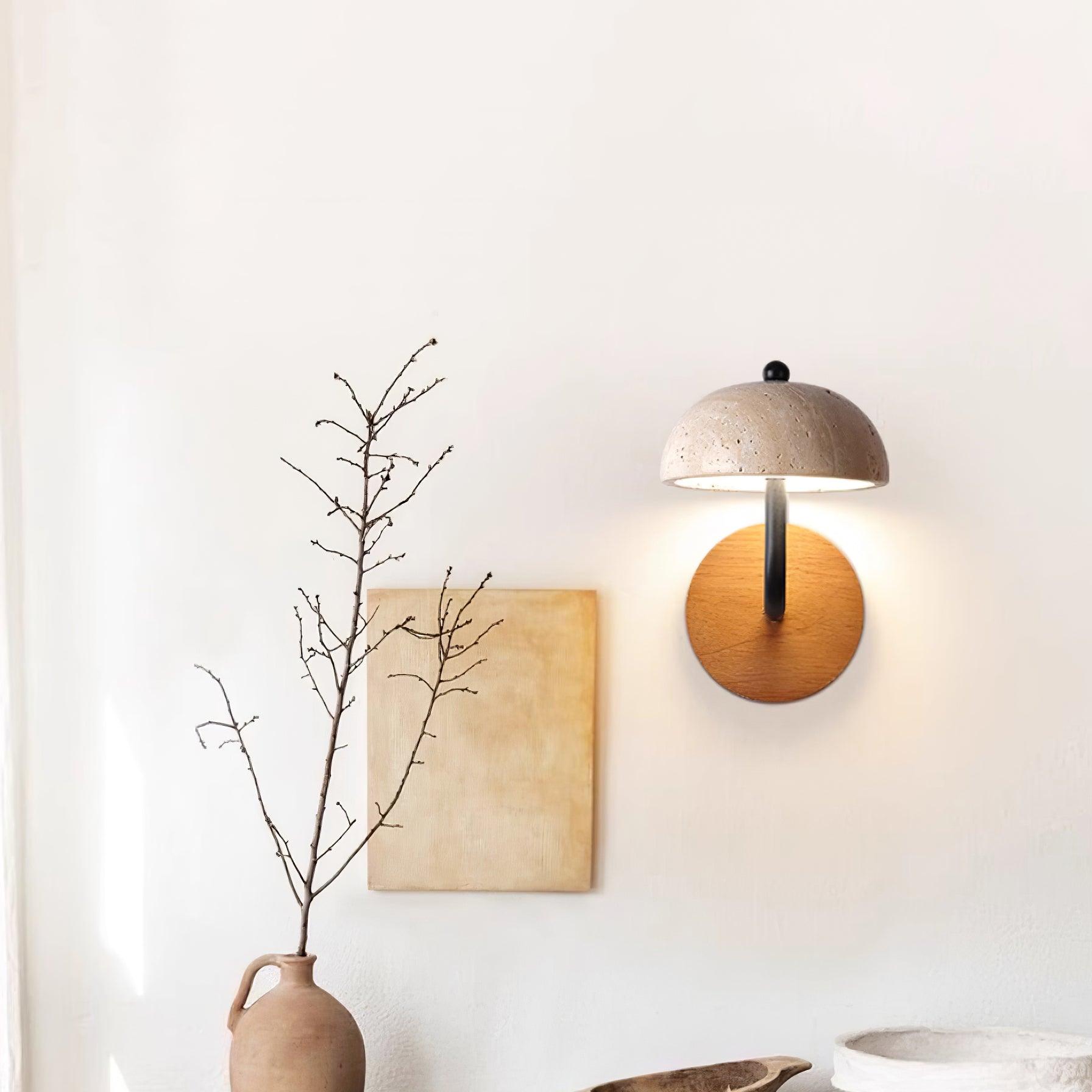 Solaro Wall Light Travertine Half-dome Shade - Letslighting