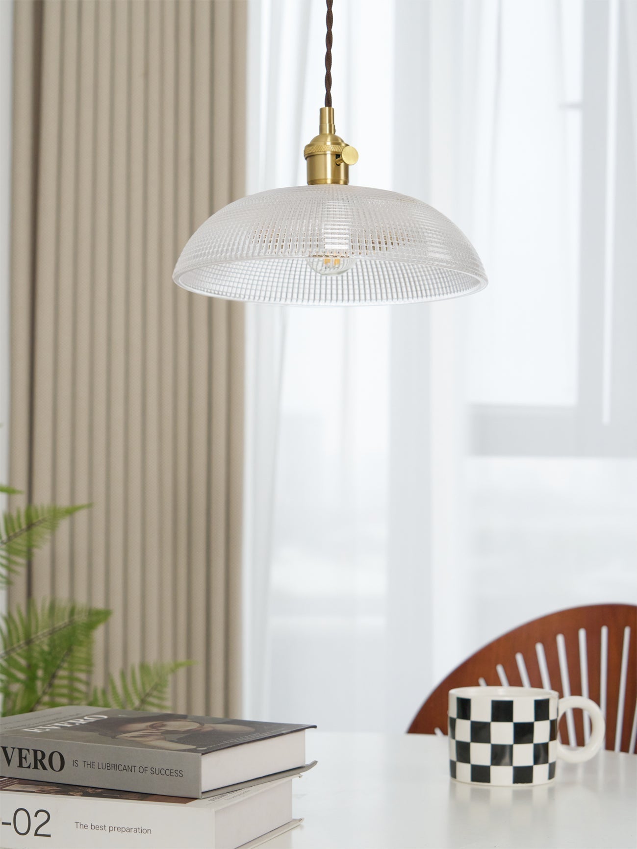 Ribbed Spiral Pendant Swag Light - Blowlighting