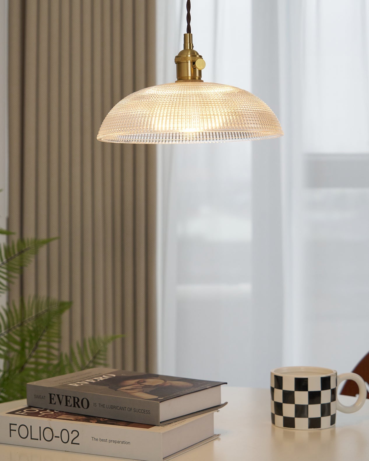 Ribbed Spiral Pendant Swag Light - Blowlighting