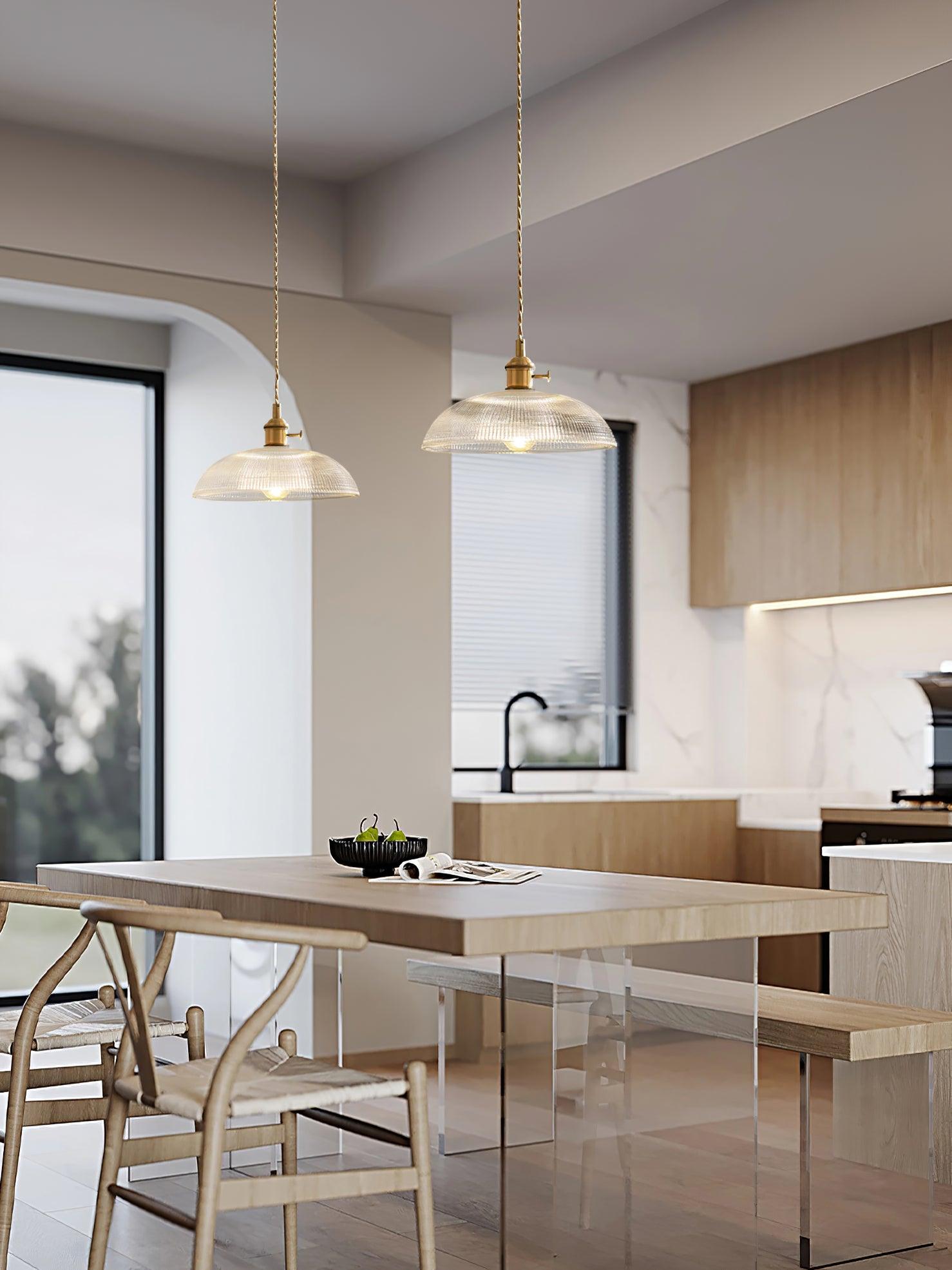 Ribbed Spiral Pendant Swag Light - Blowlighting