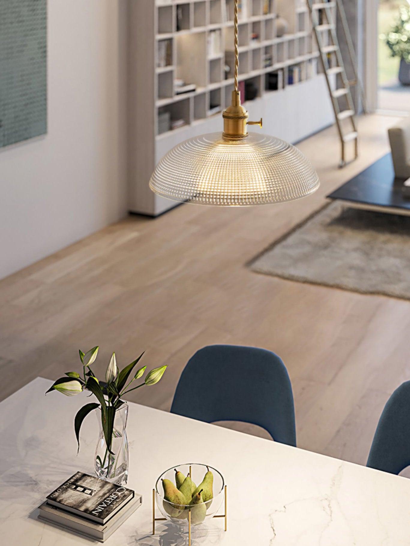 Ribbed Spiral Pendant Swag Light - Blowlighting