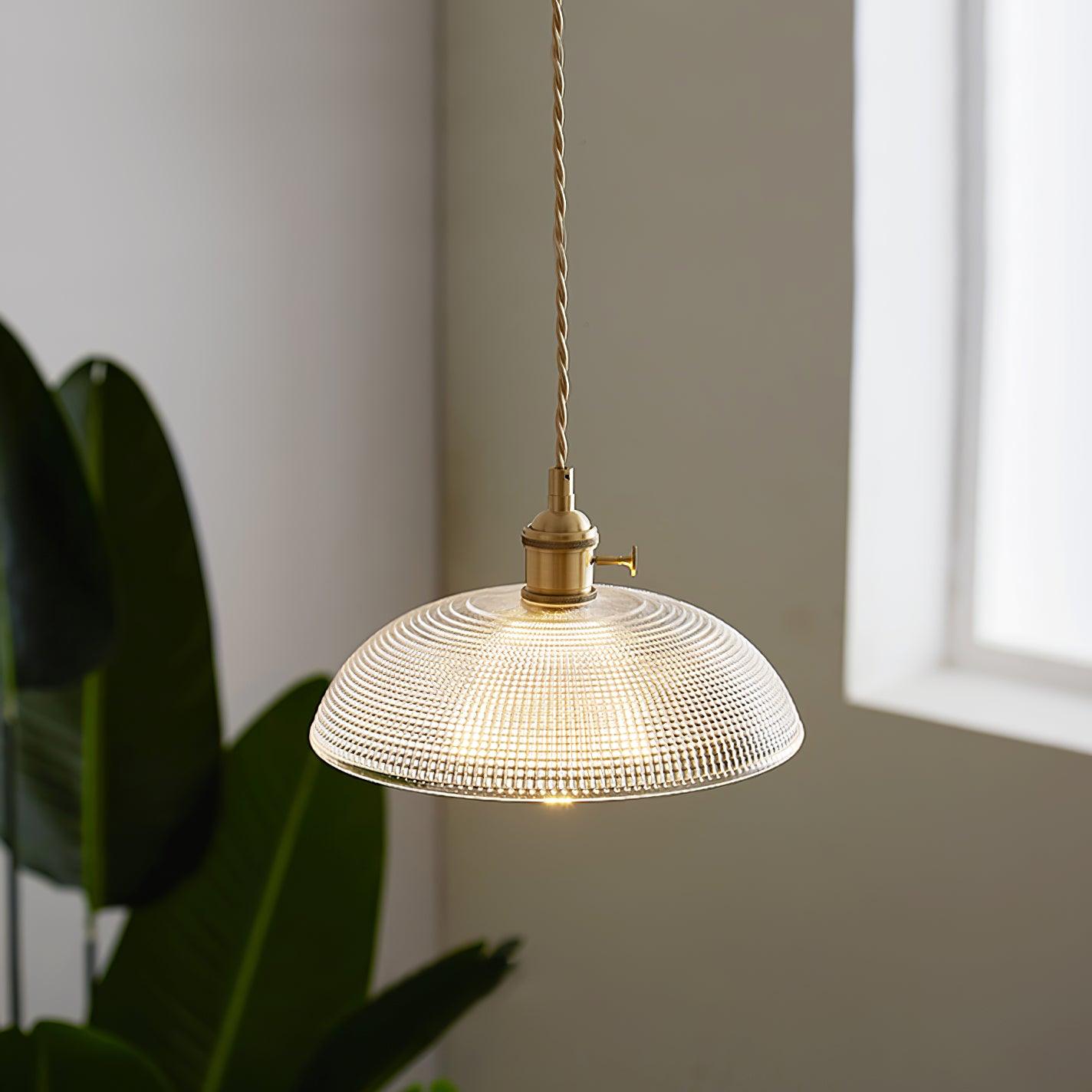 Ribbed Spiral Pendant Swag Light - Blowlighting