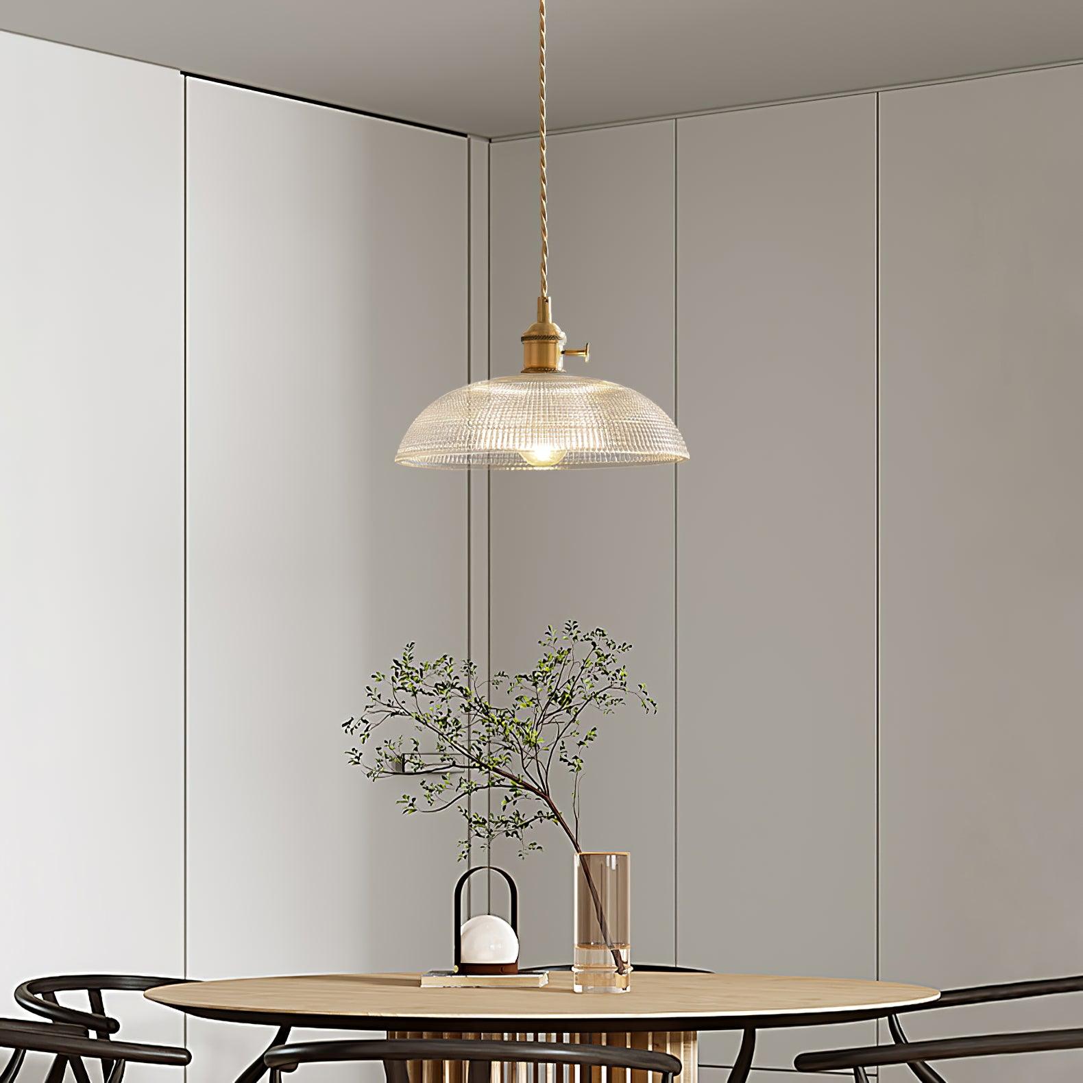 Ribbed Spiral Pendant Swag Light - Blowlighting
