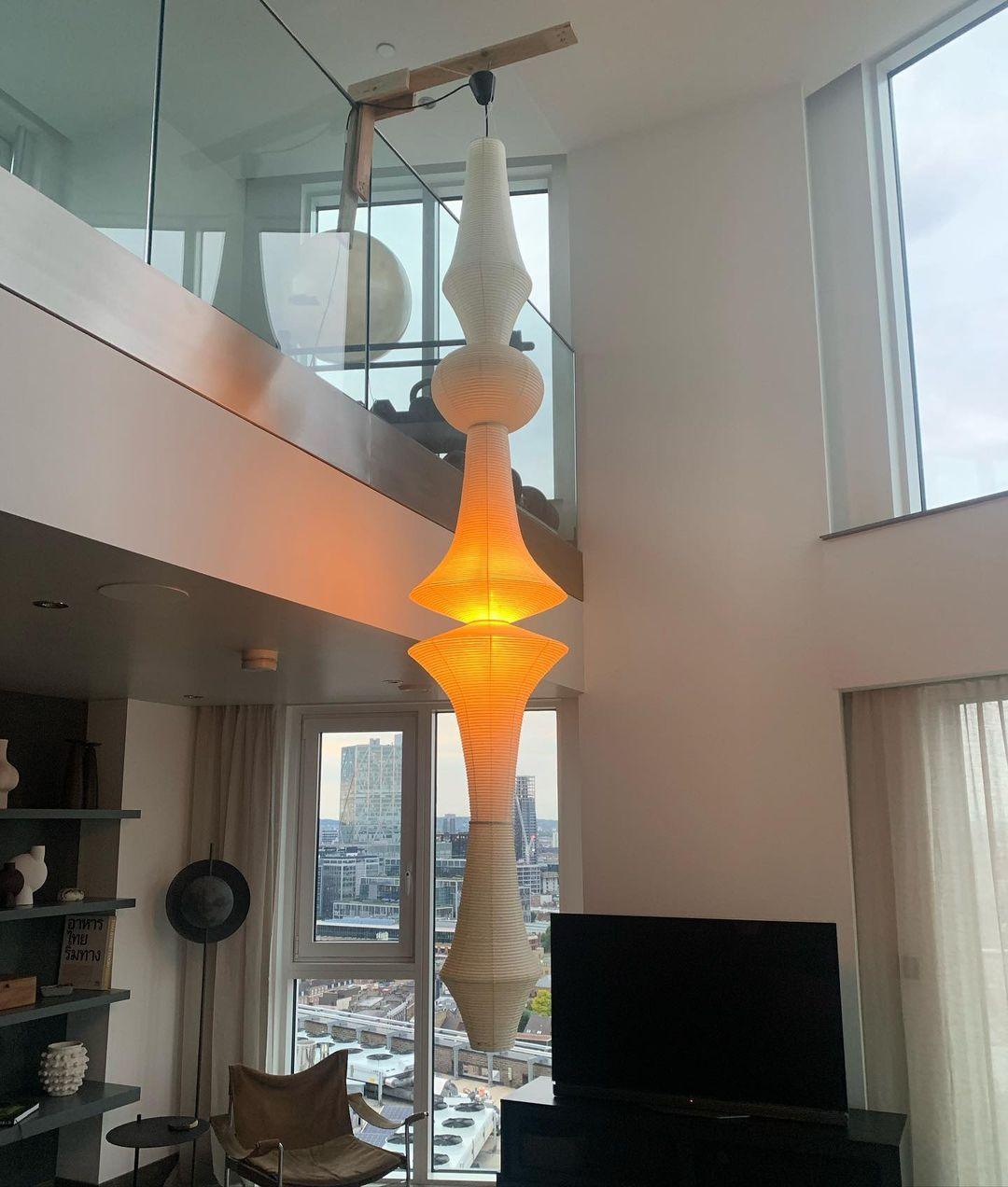 Washi Paper E Pendant Light - Blowlighting