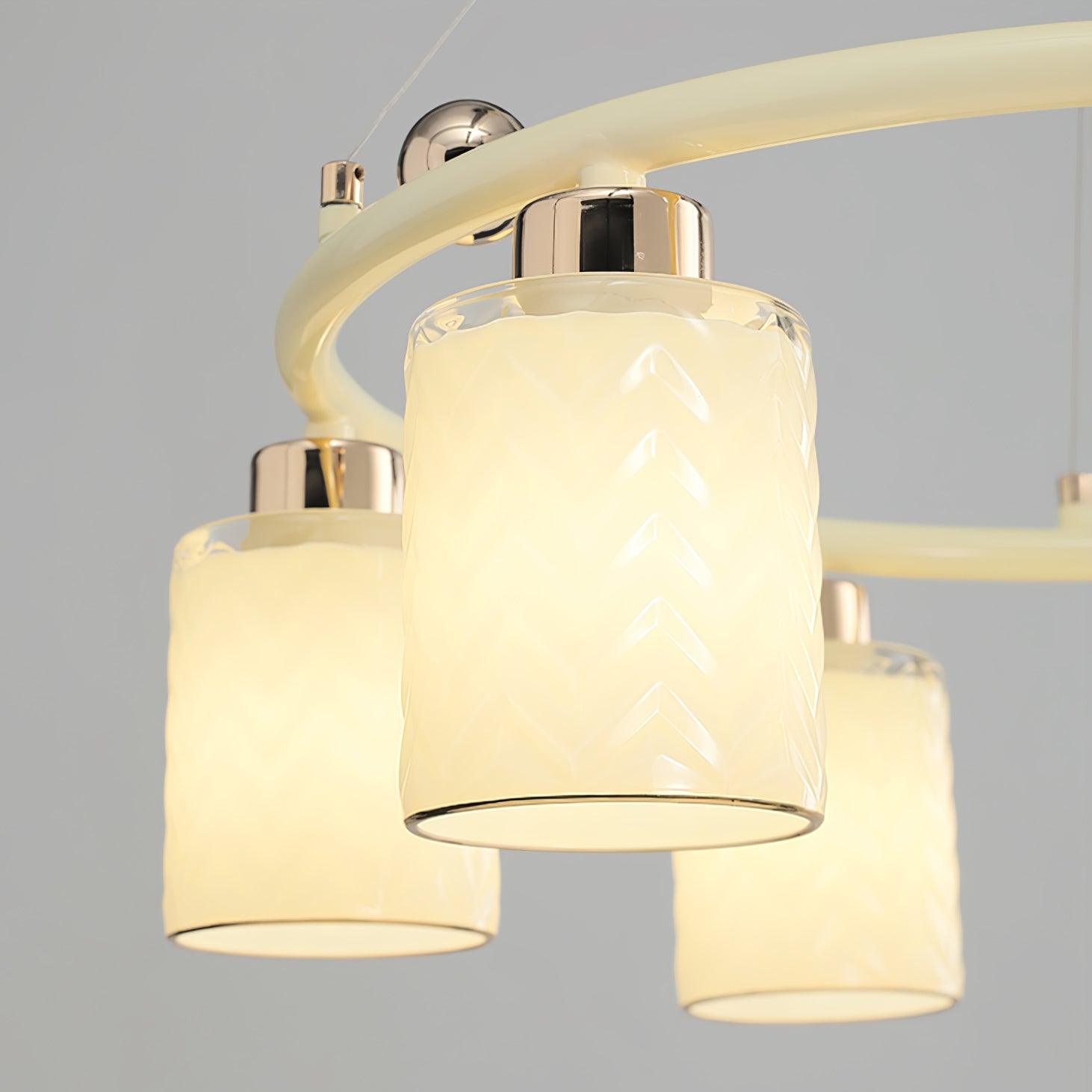 Alsile Japandi Style Glass Chandelier - Blowlighting