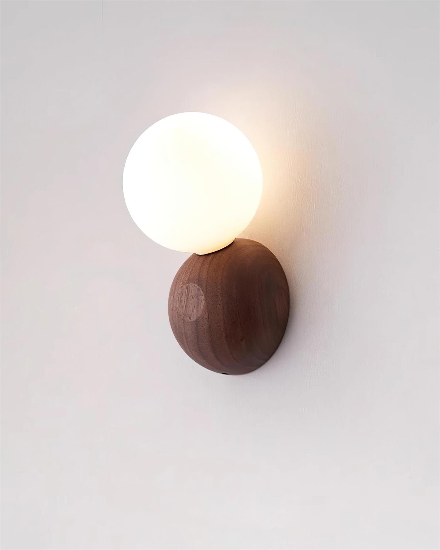 Ringo Wall Lamp Wood Opal Glass Minimalist - Letslighting