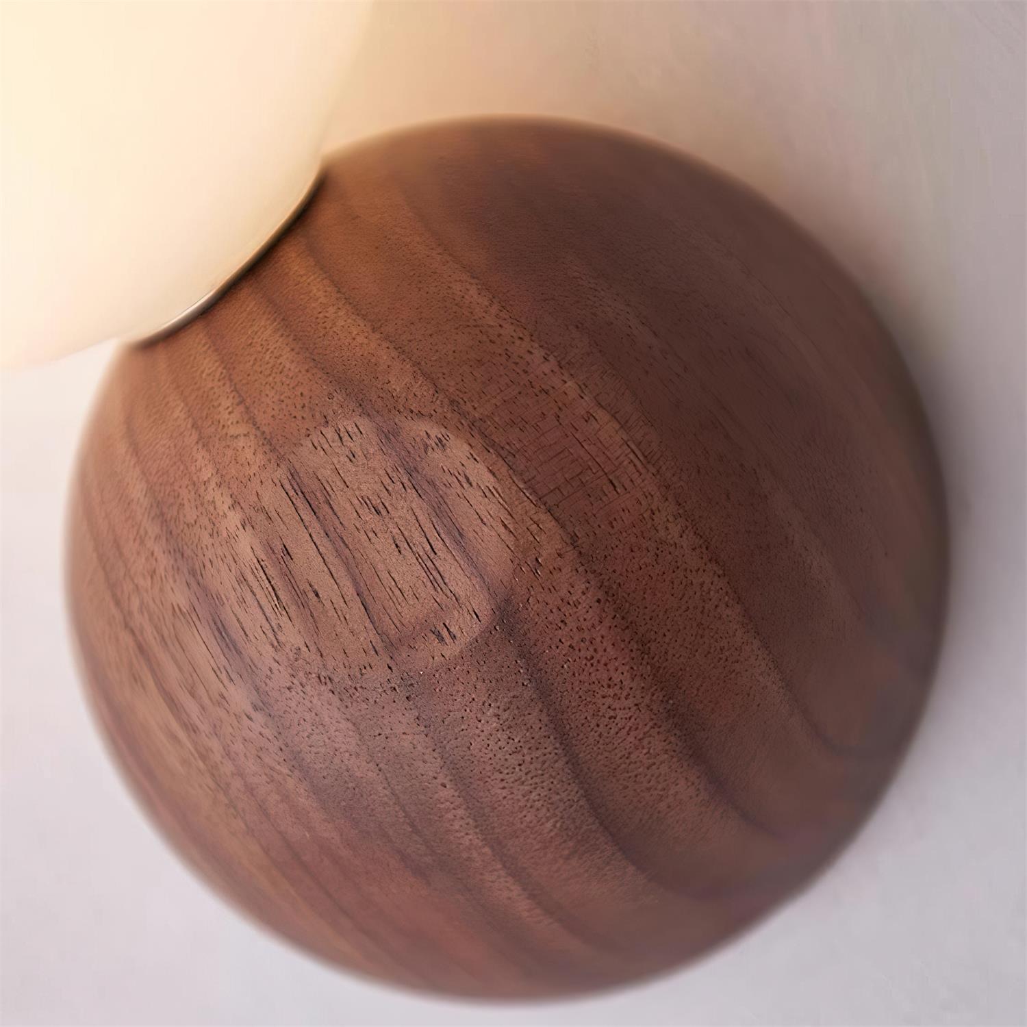 Ringo Wall Lamp Wood Opal Glass Minimalist - Letslighting
