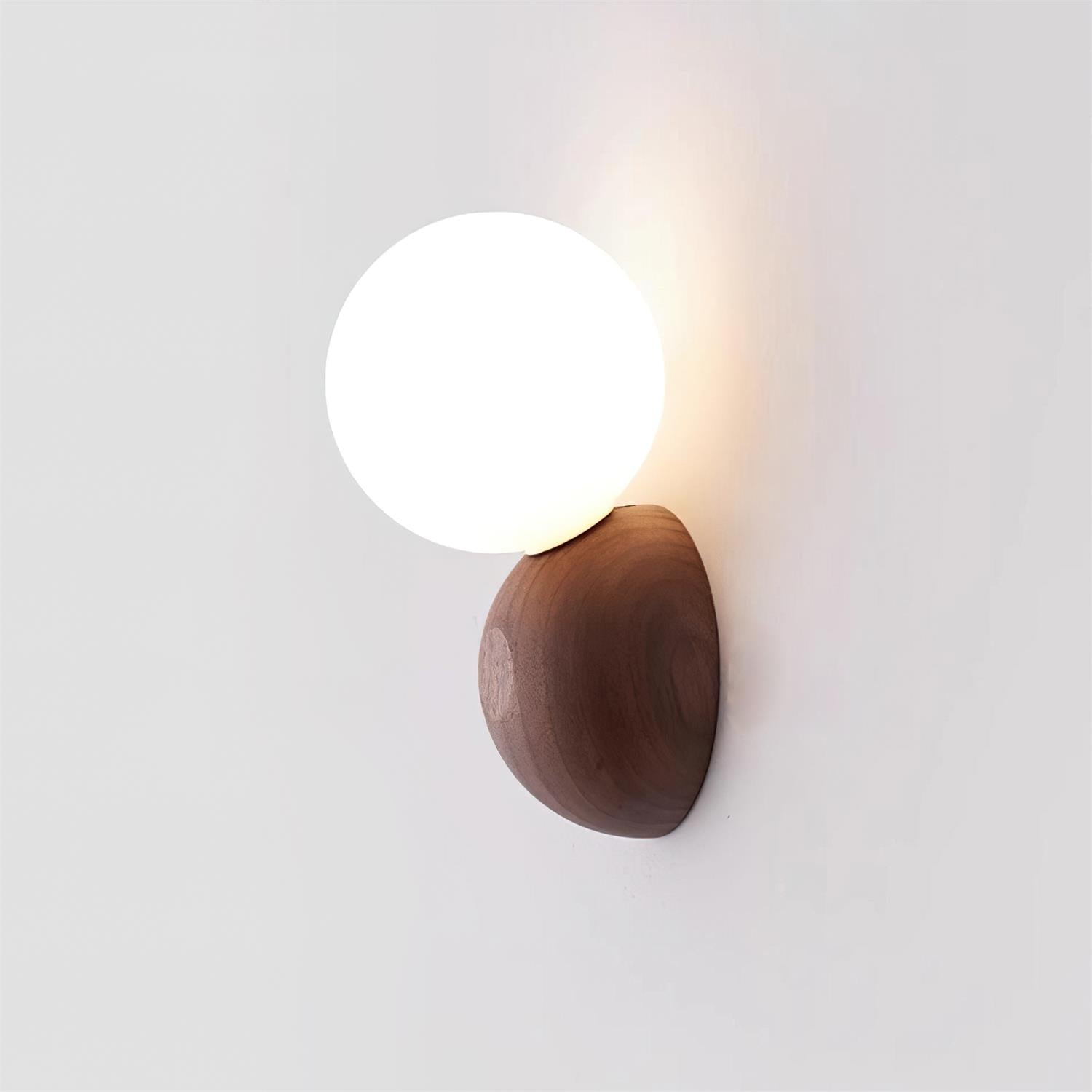 Ringo Wall Lamp Wood Opal Glass Minimalist - Letslighting