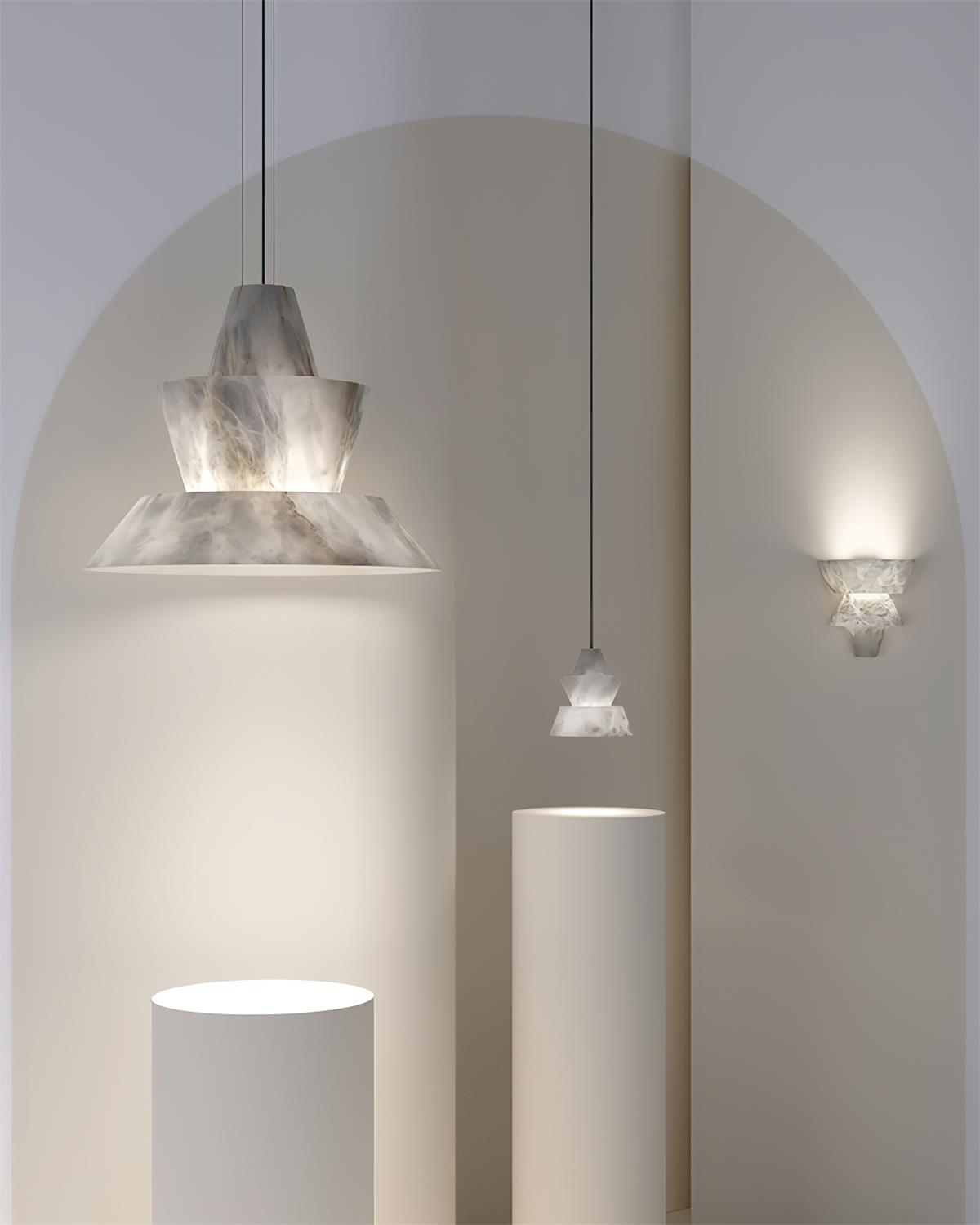Ezion Layered White Alabaster Pendant Lamp - Letslighting