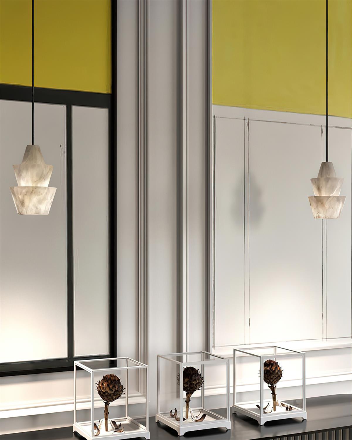 Ezion Layered White Alabaster Pendant Lamp - Letslighting