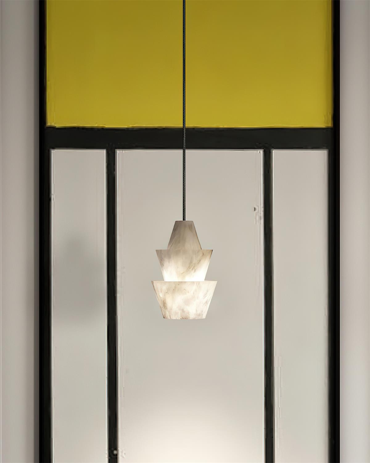 Ezion Layered White Alabaster Pendant Lamp - Letslighting