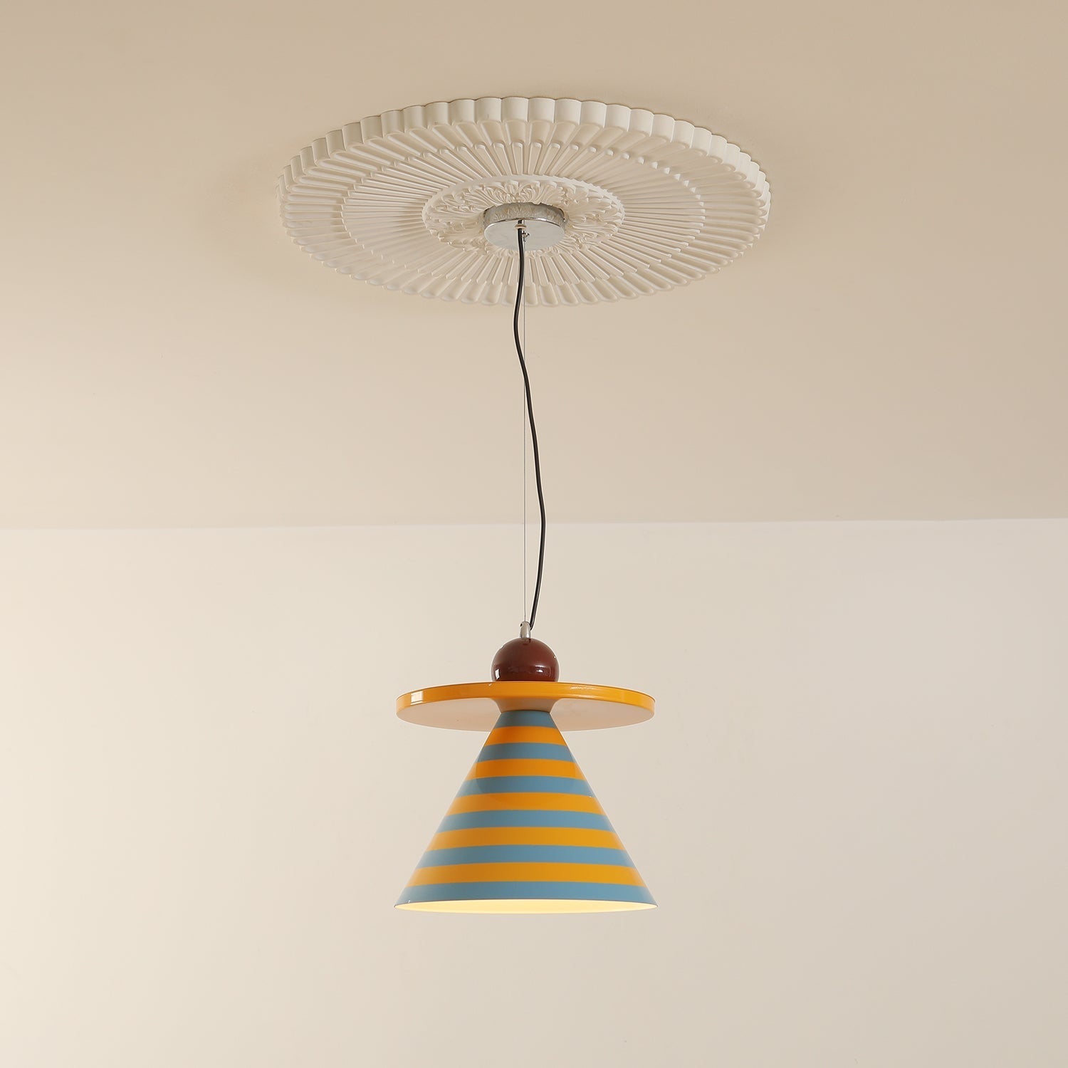 Riva Pendant Lamp Striped Conical Playful Vibrant - Letslighting
