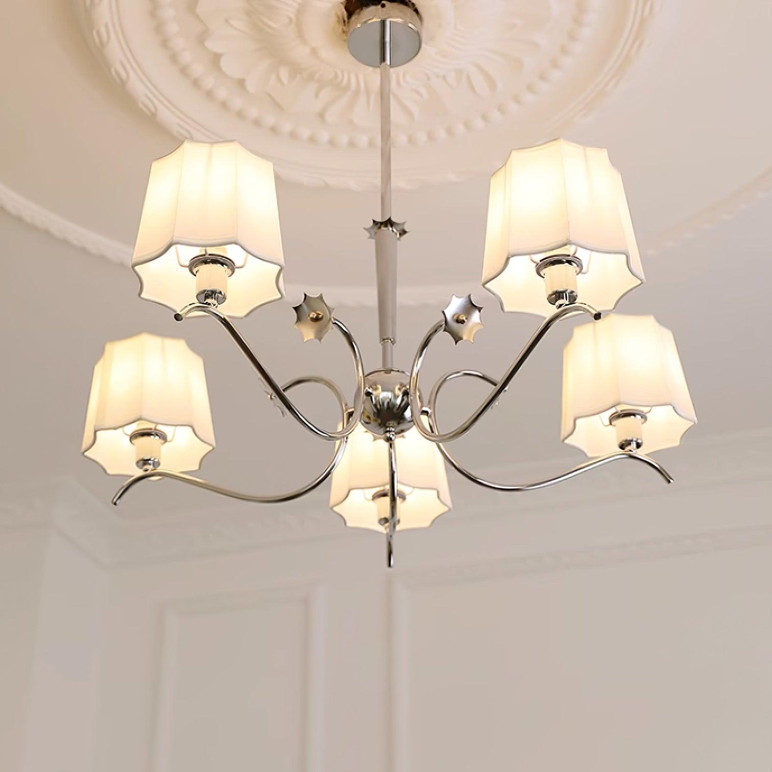 Rockville Chandelier Chrome White Elegant - Letslighting