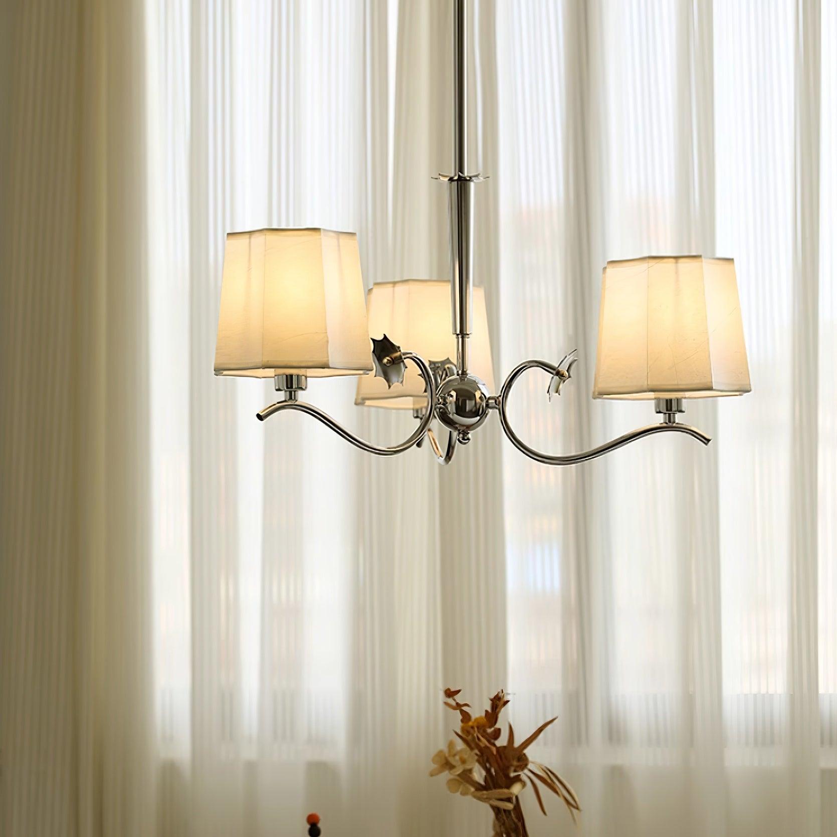 Rockville Chandelier Chrome White Elegant - Letslighting