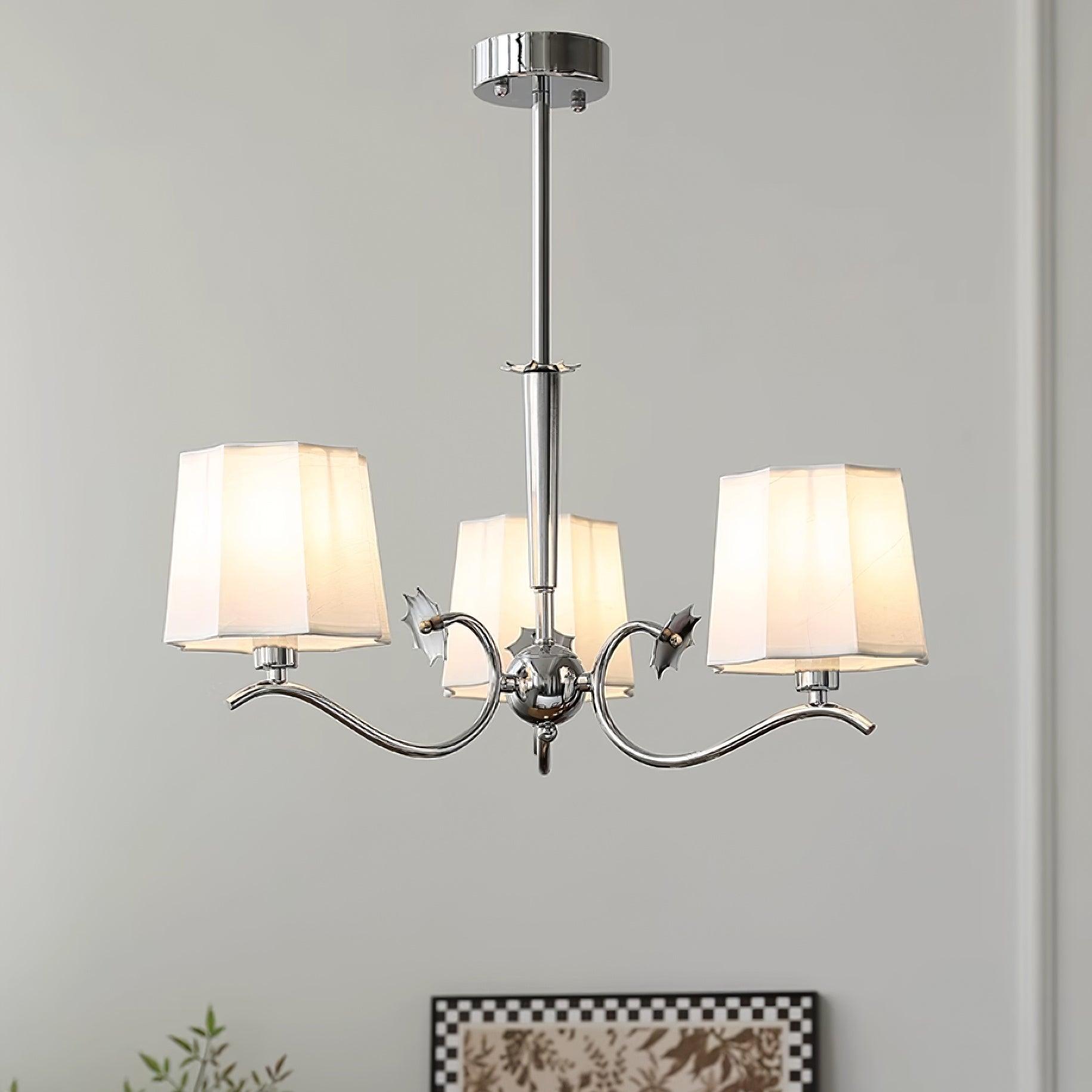 Rockville Chandelier Chrome White Elegant - Letslighting