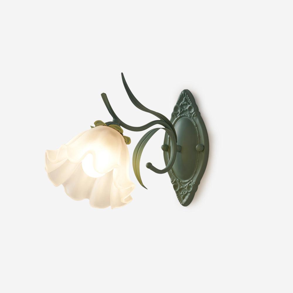 Wall Lamp Vintage Floral Glass Shade for Bedroom and Living Room - Letslighting
