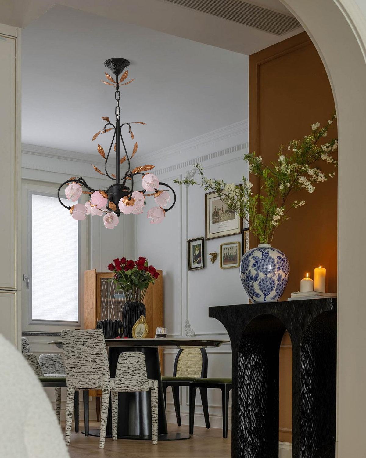 Giulia Chandelier Blush Petal Floral Branches - Letslighting