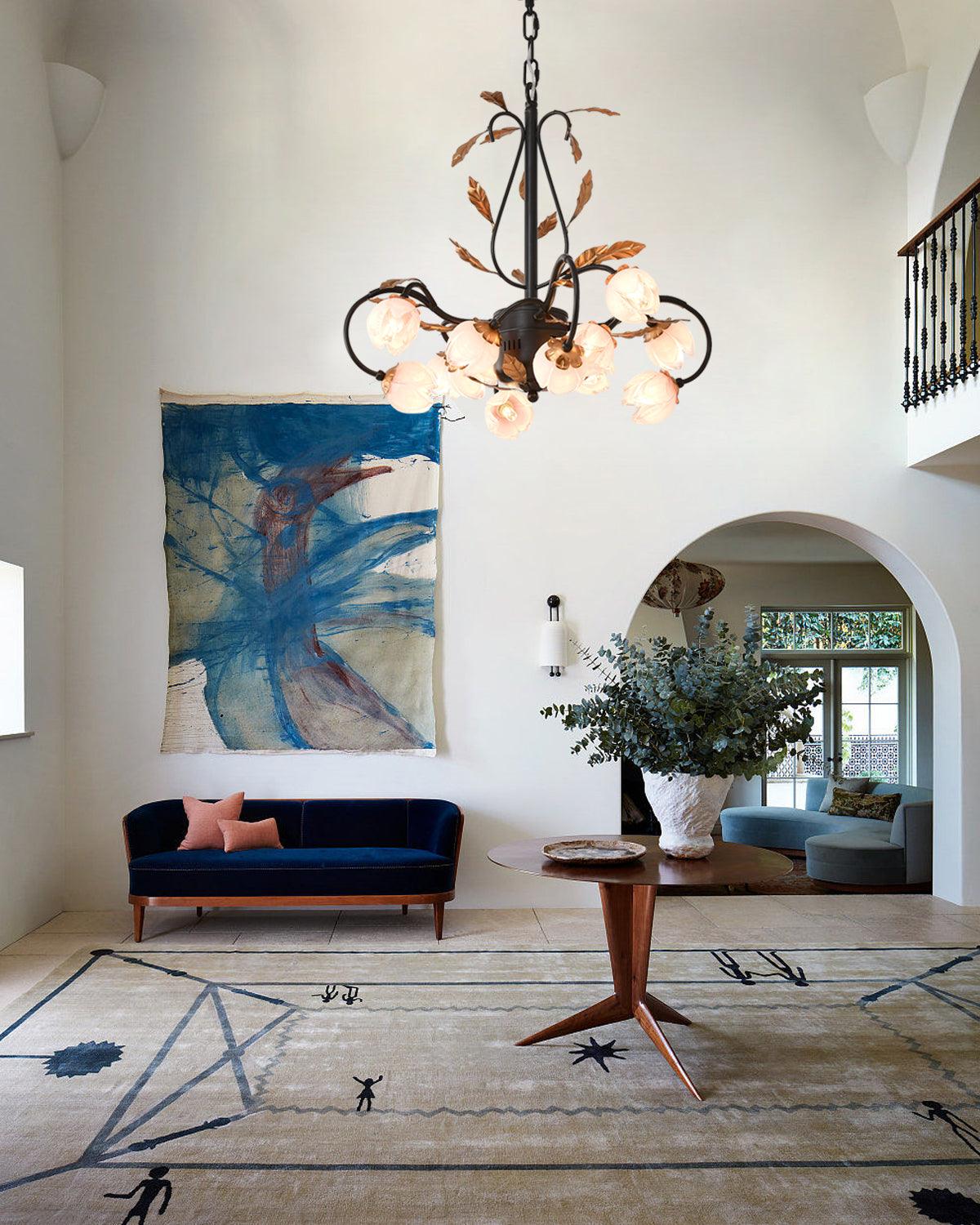 Giulia Chandelier Floral Glass Romantic Elegance - Letslighting