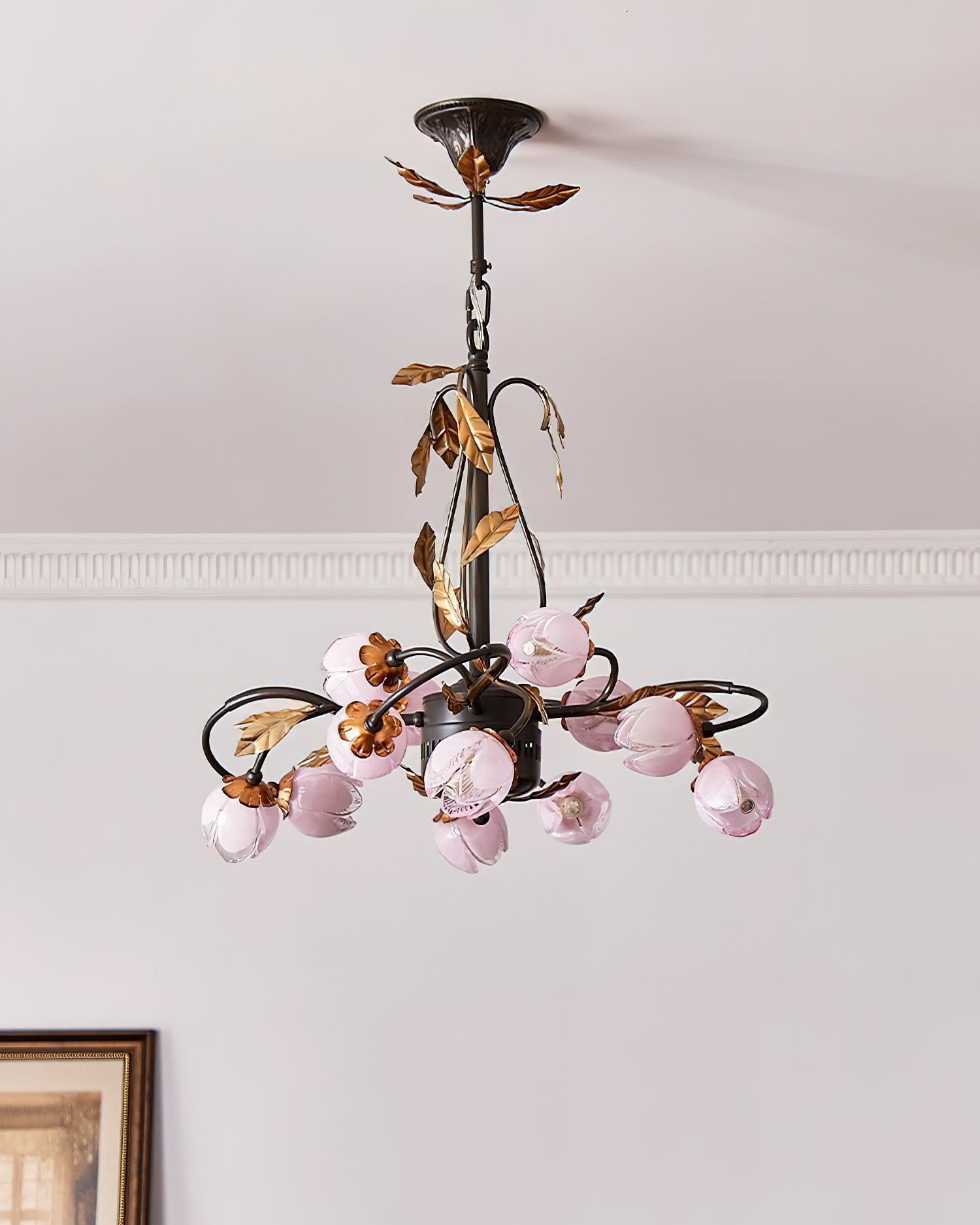 Giulia Chandelier Blush Petal Floral Branches - Letslighting