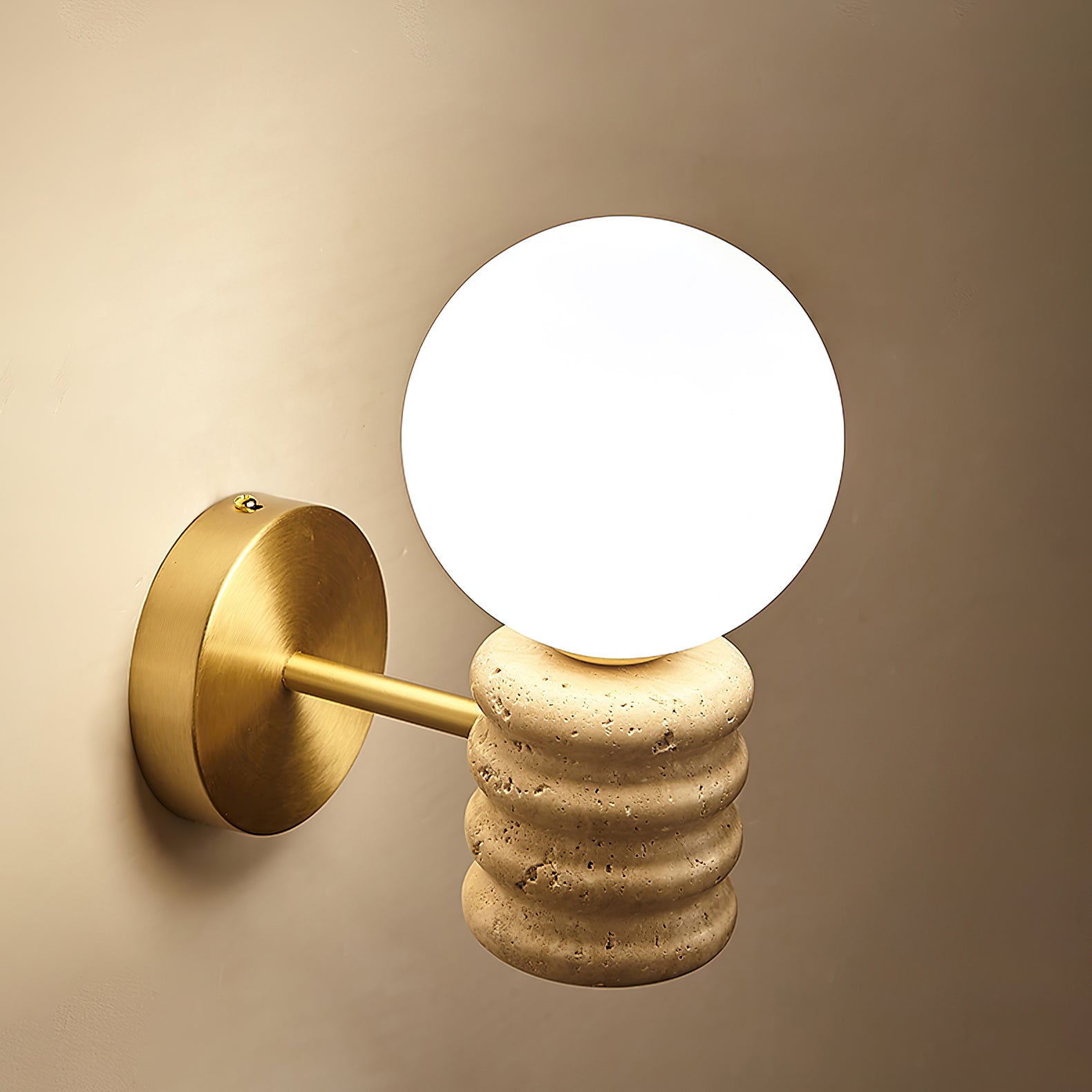 Zevelara Stacked Travertine Wall Light - Letslighting