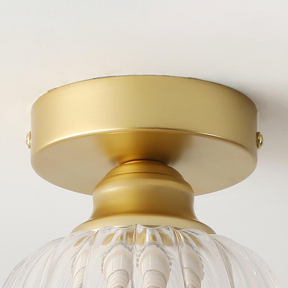 Rosa Glass Ceiling Lamp Brass Trim Elegant - Letslighting