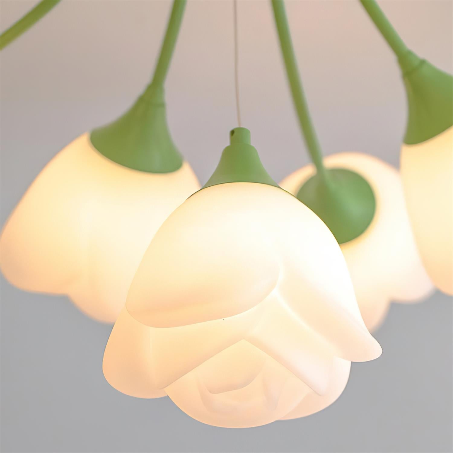 Rose Ceiling Light Sculpted Petals Soft Glow - Letslighting