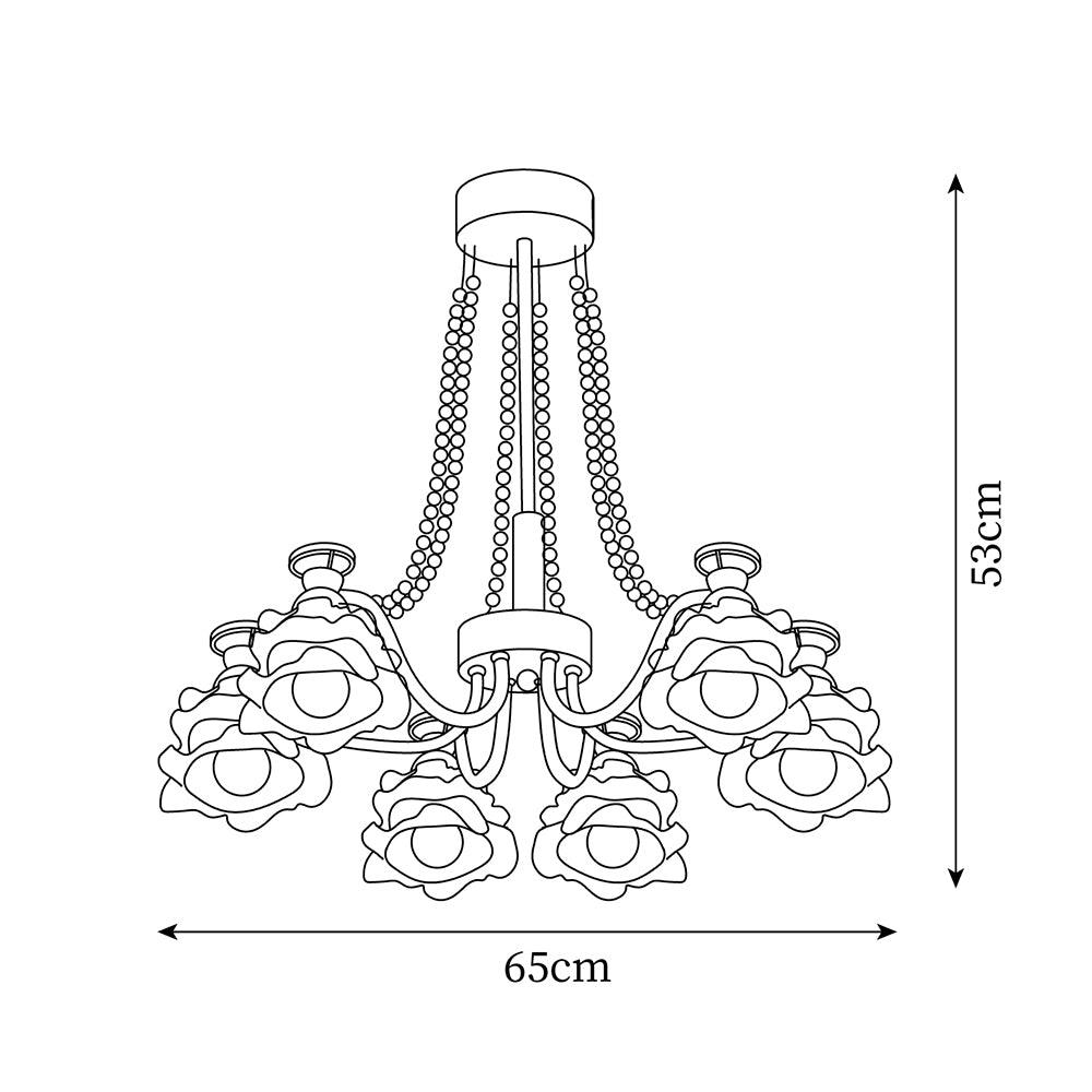 Landi Chandelier Rose Glass Petal Draped - Letslighting