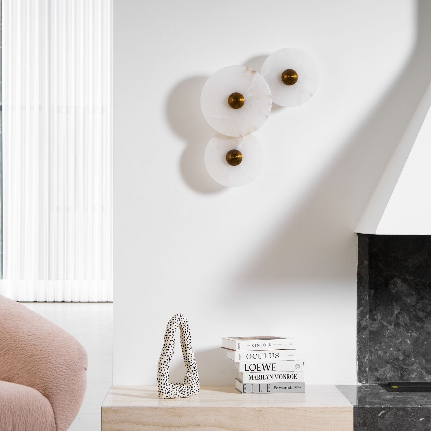 Selene Minimalist Alabaster Ceiling Light - Blowlighting
