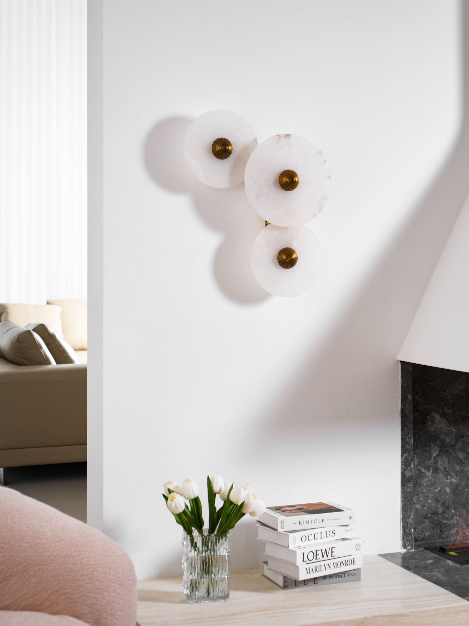 Selene Minimalist Alabaster Ceiling Light - Blowlighting