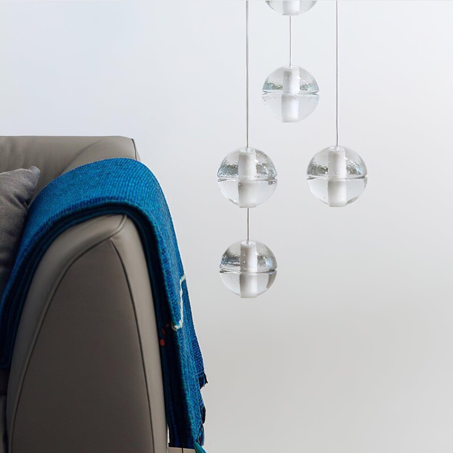 Round Chandelier Hanging Cluster Crystal Drop - Letslighting