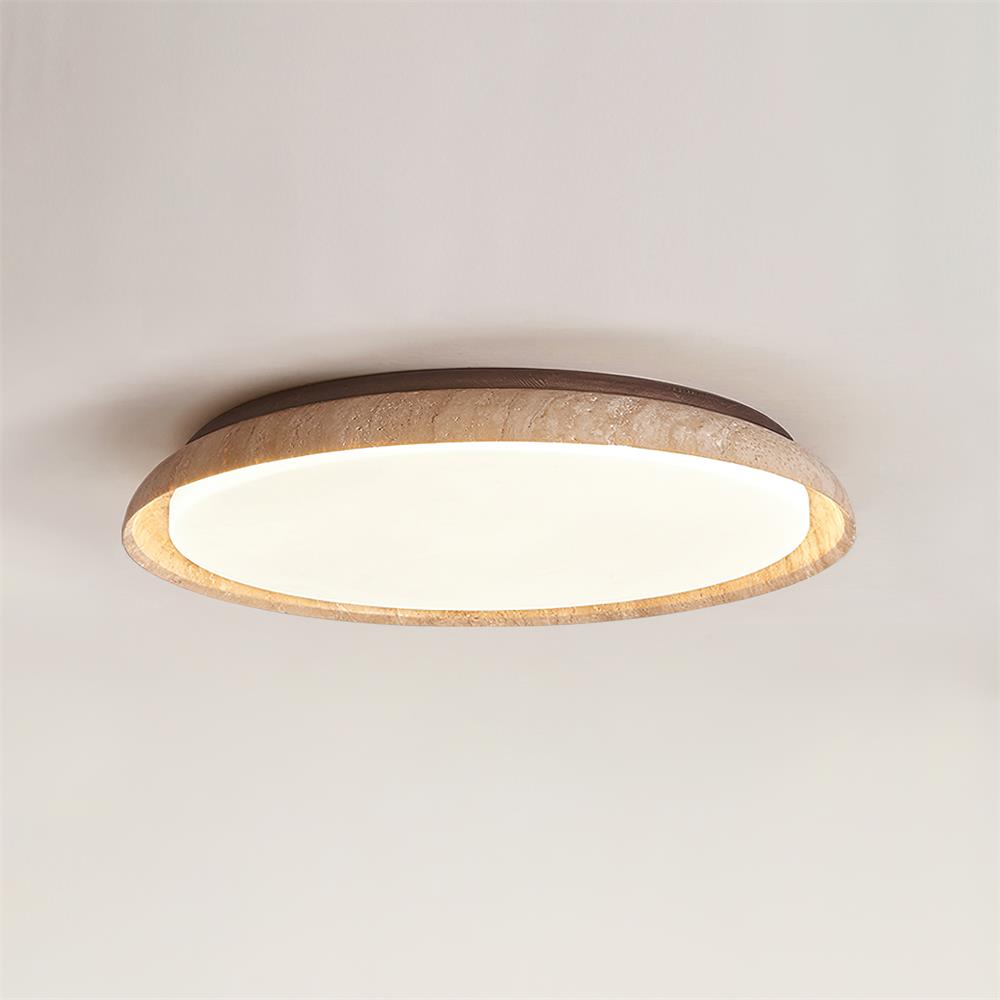 Halo Round Travertine Ceiling Light - Letslighting