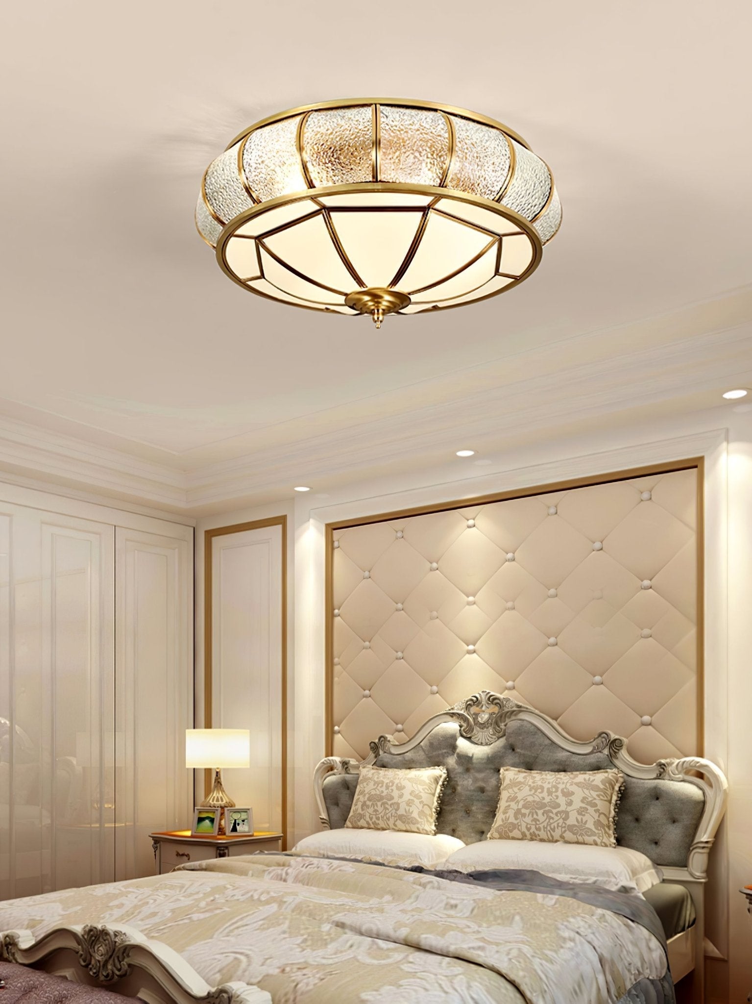 Round Textured Glass Ceiling Light - Blowlighting