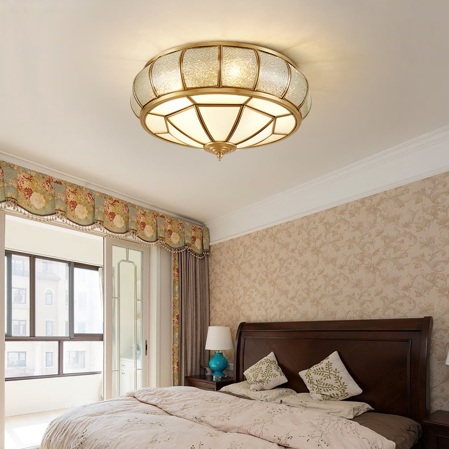 Round Textured Glass Ceiling Light - Blowlighting